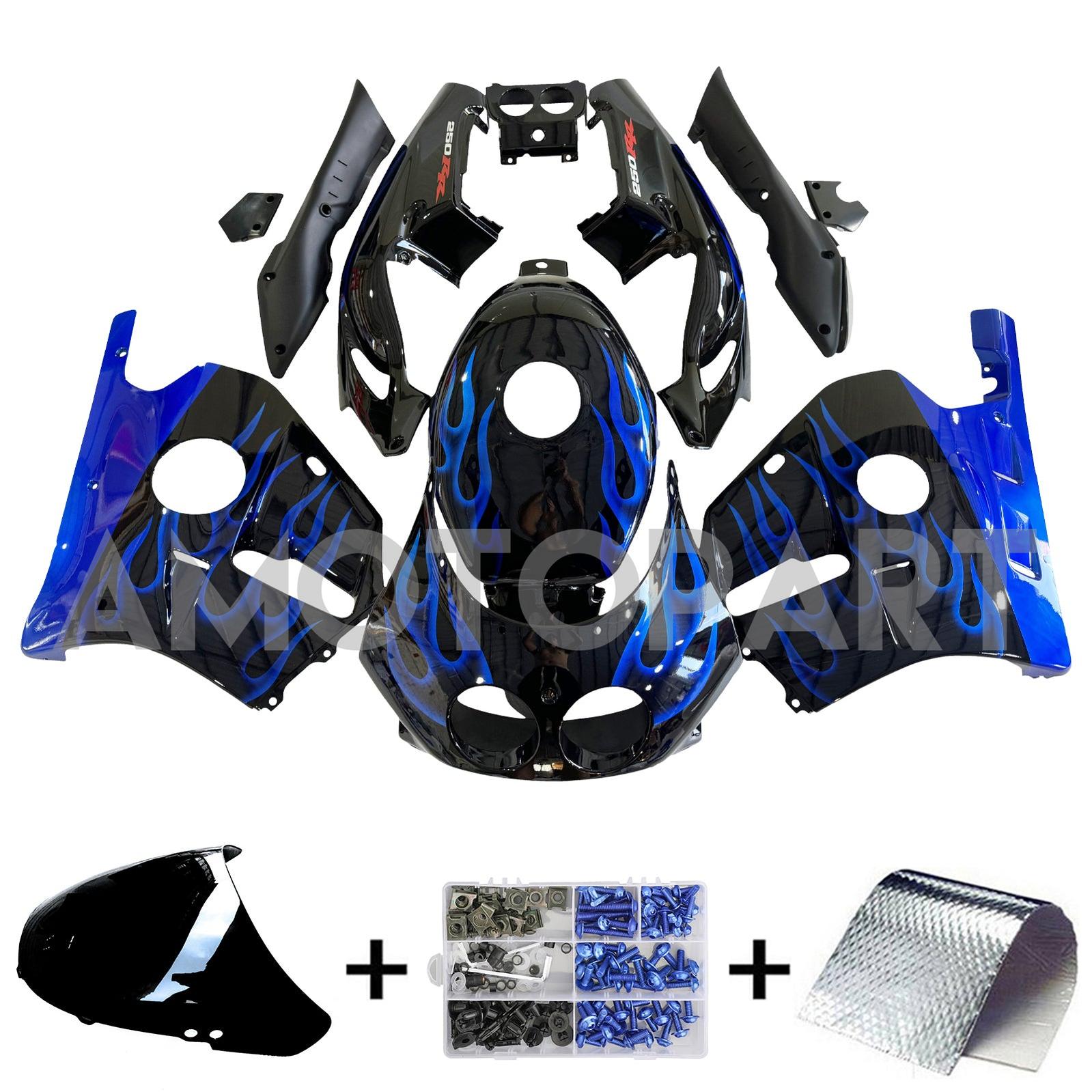 Amotopart 1990-1998 Kit carena Honda CBR250RR MC22 nero blu