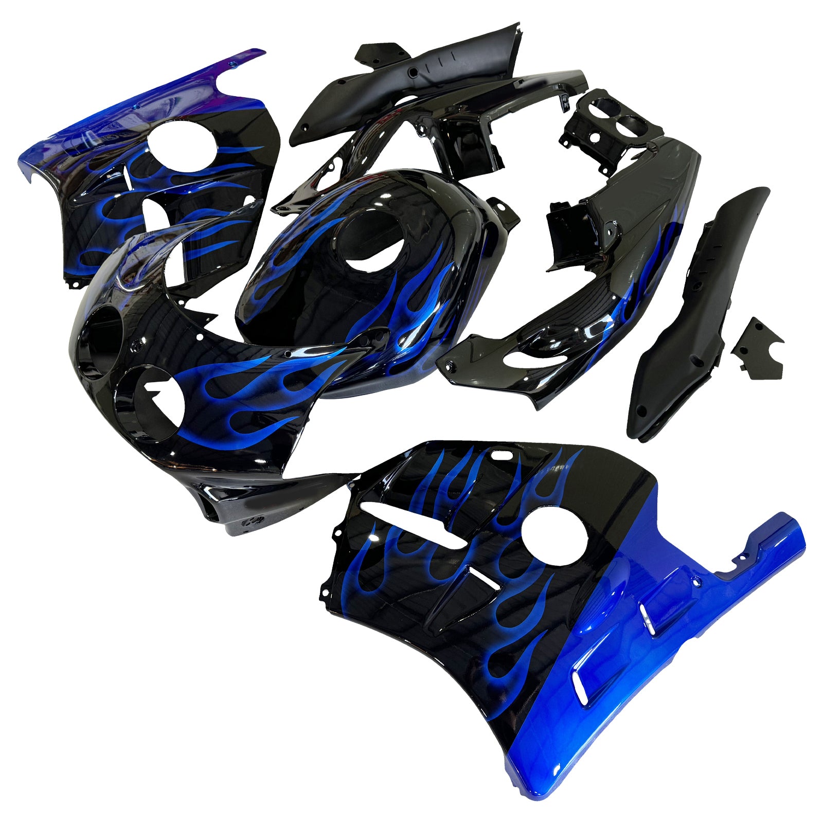 Amotopart 1990-1998 Honda CBR250RR MC22 Black Blue  Fairing Kit