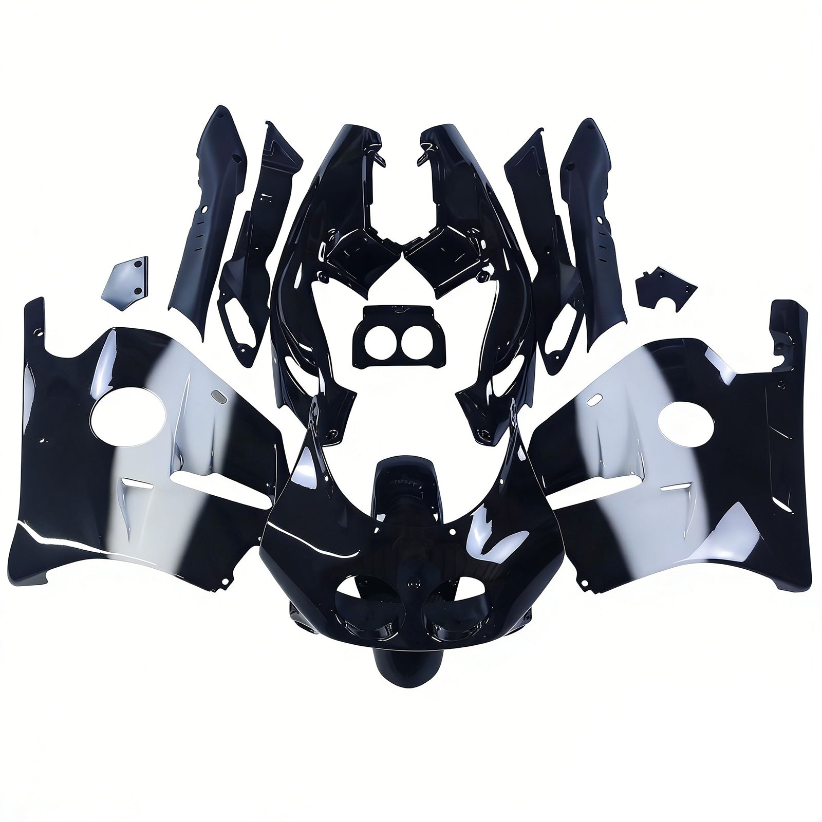 Amotopart 1990–1998 Honda CBR250RR MC22 Schwarz-Weiß-Verkleidungsset