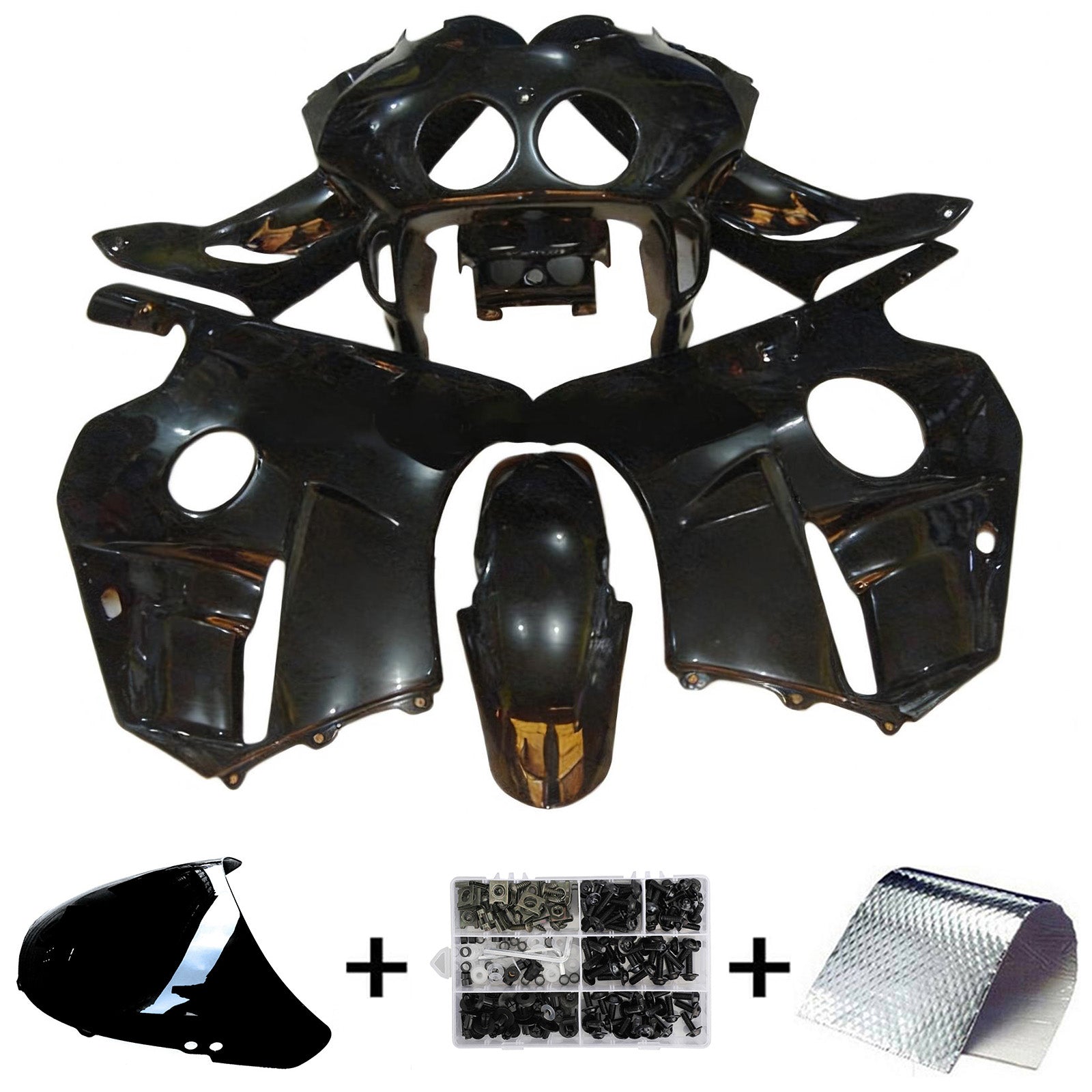 Amotopart 1990-1998 Honda CBR250RR MC22 Black Fairing Kit