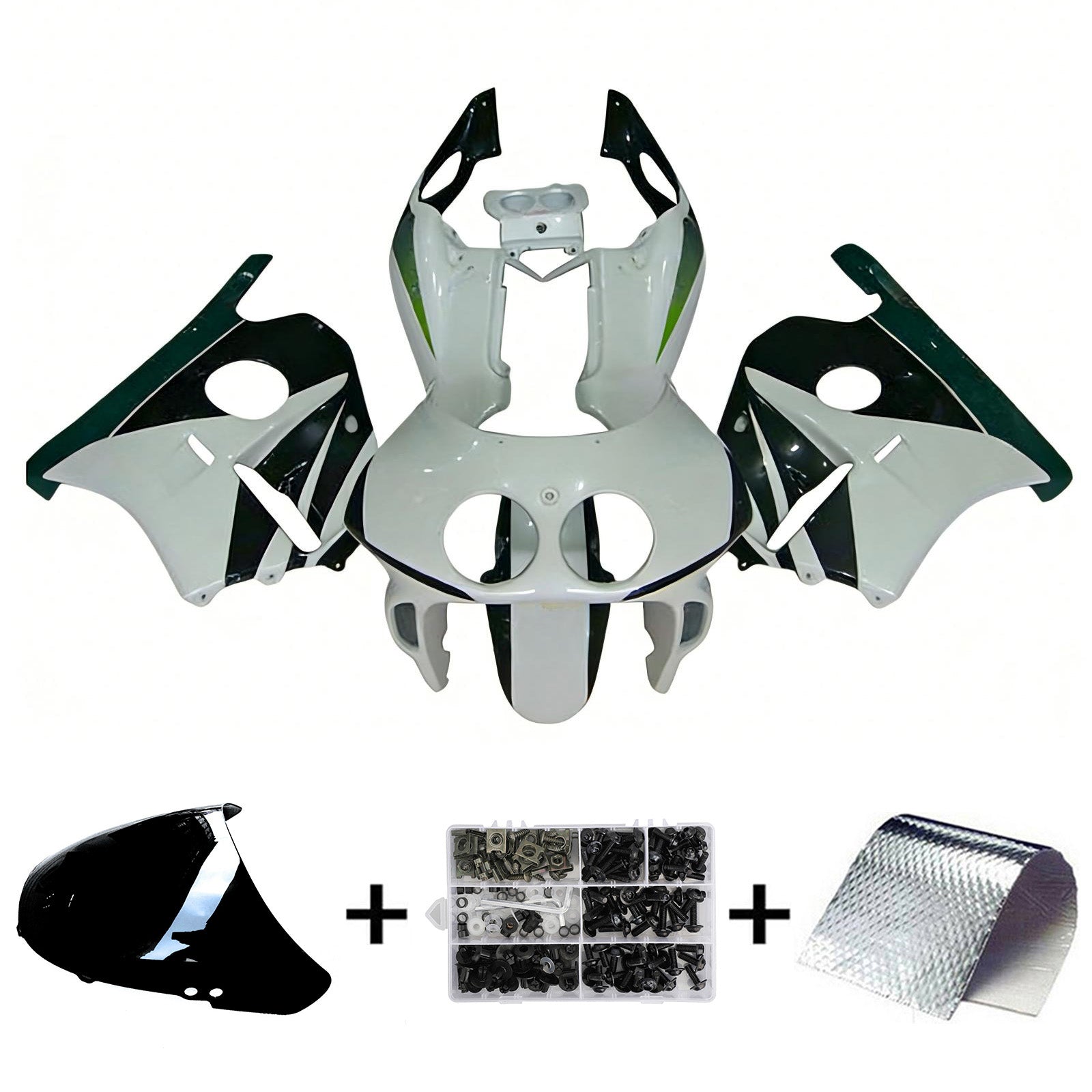 Amotopart 1990-1998 Honda CBR250RR MC22 Kit de carenado blanco negro amarillo