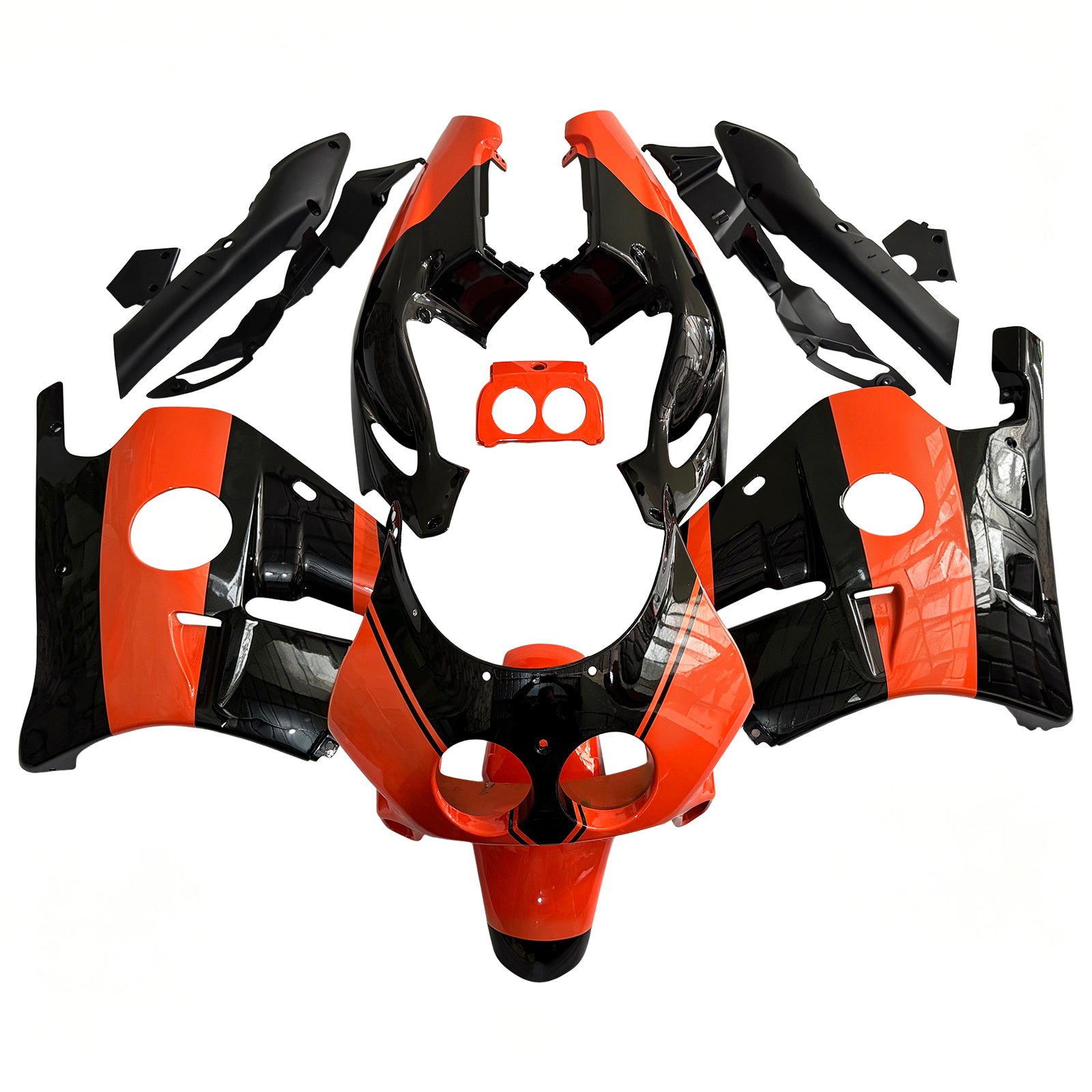 Amotopart 1990-1998 Honda CBR250RR MC22 Orange Black Fairing Kit