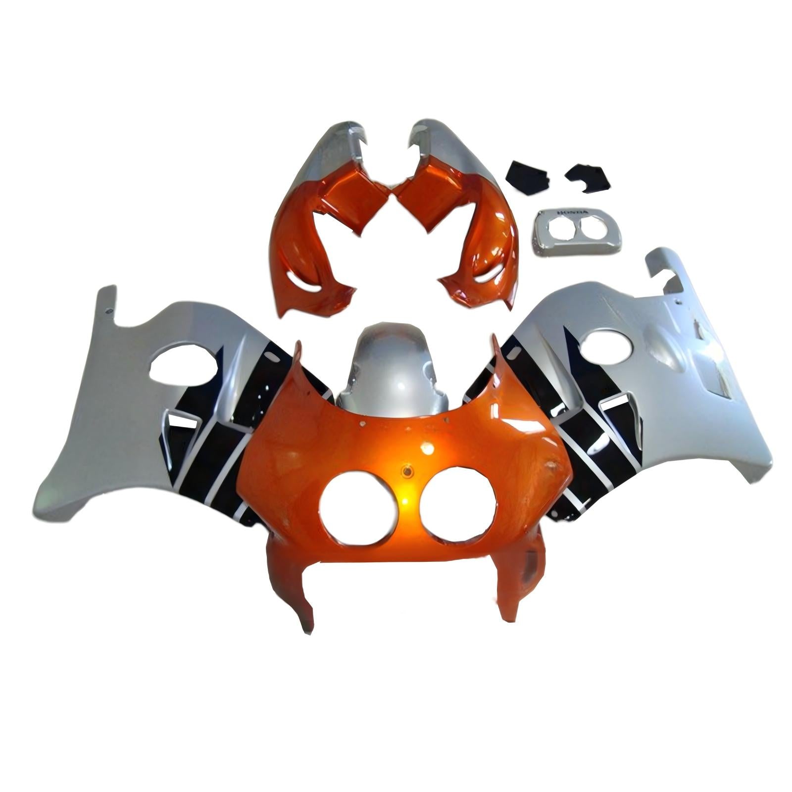 Amotopart 1990-1998 Honda CBR250RR MC22 Orange Silver Fairing Kit