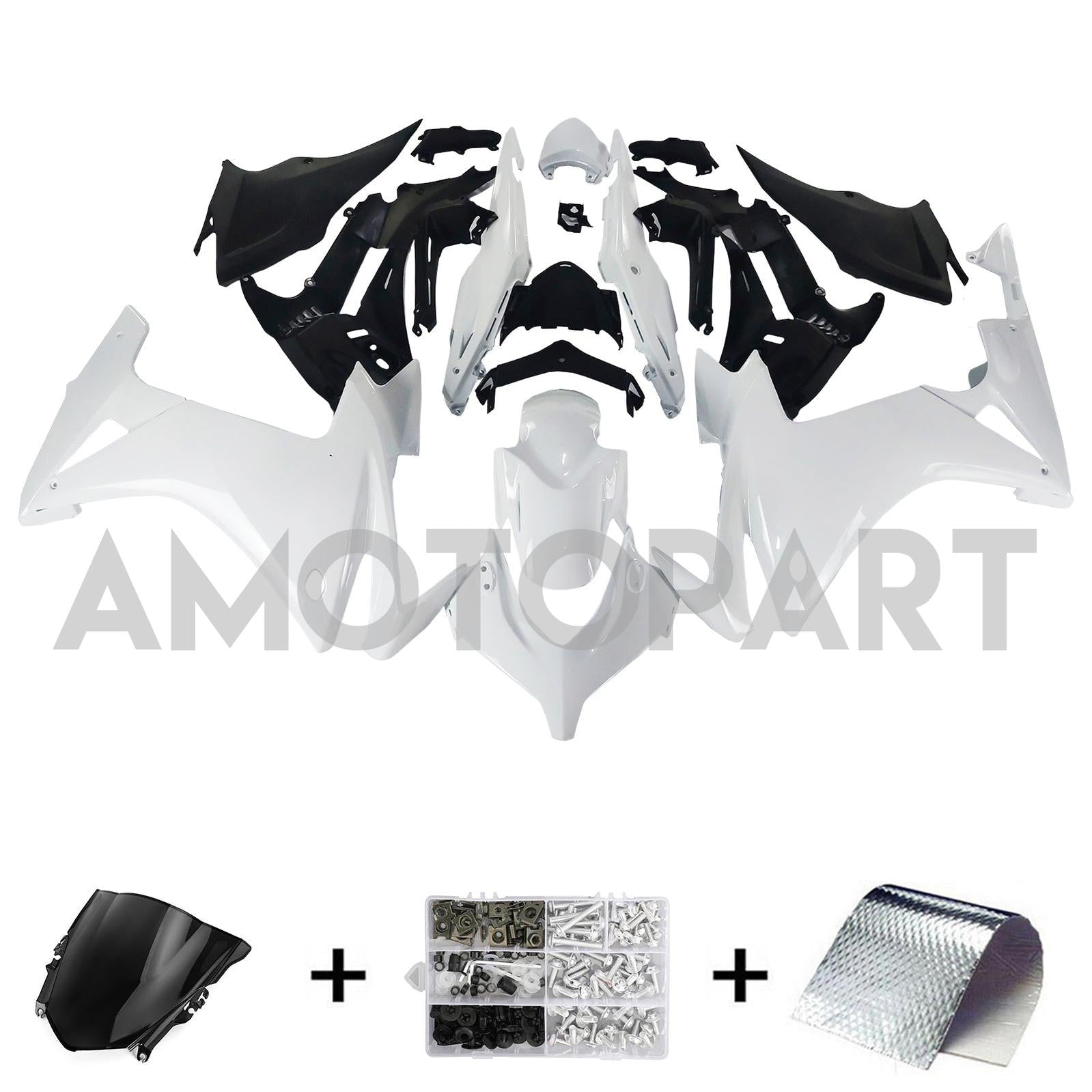 Amotopart 2013-2015 Honda CBR500R Fairing White Kit