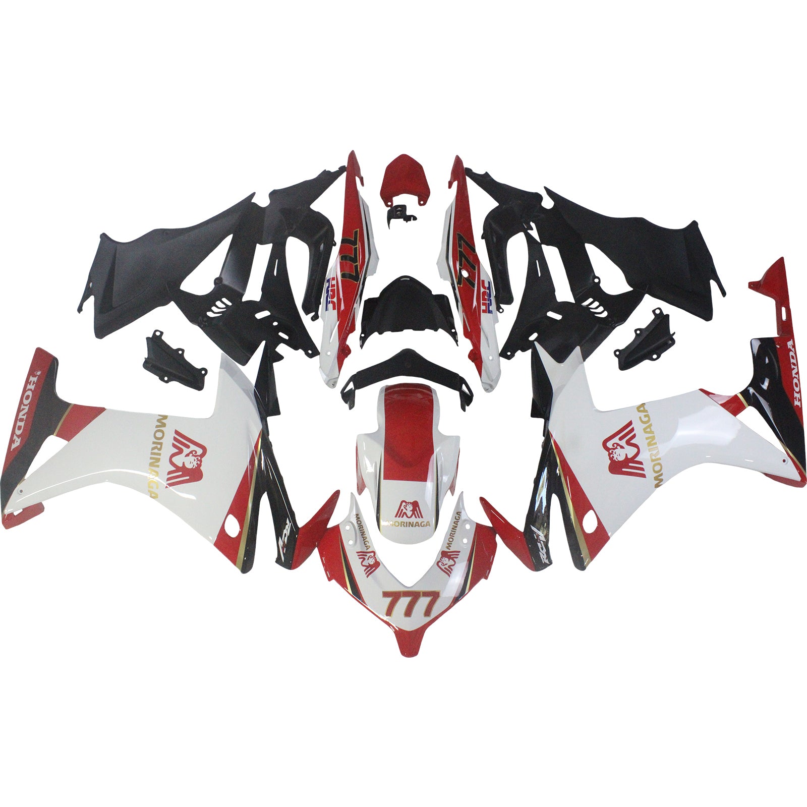 Amotopart 2013-2015 CBR500R Honda Kit de carénage rouge et blanc