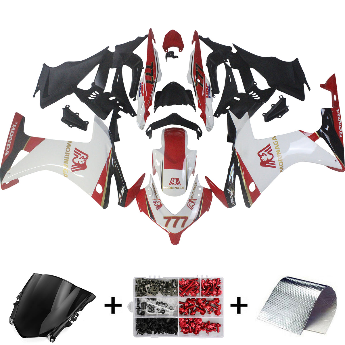 Amotopart 2013-2015 CBR500R Honda Kit de carenado rojo y blanco