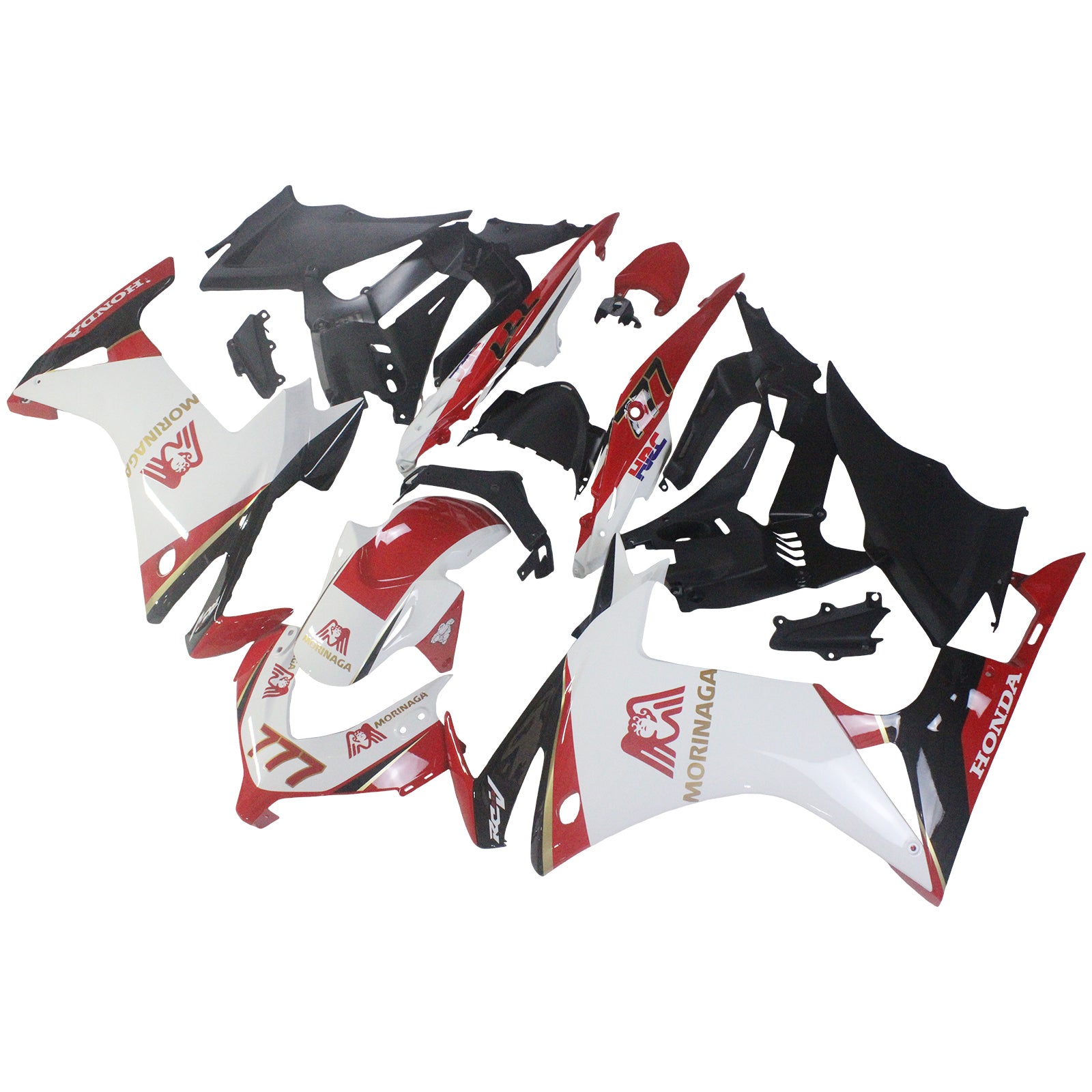 Amotopart 2013-2015 CBR500R Honda Kit de carénage rouge et blanc