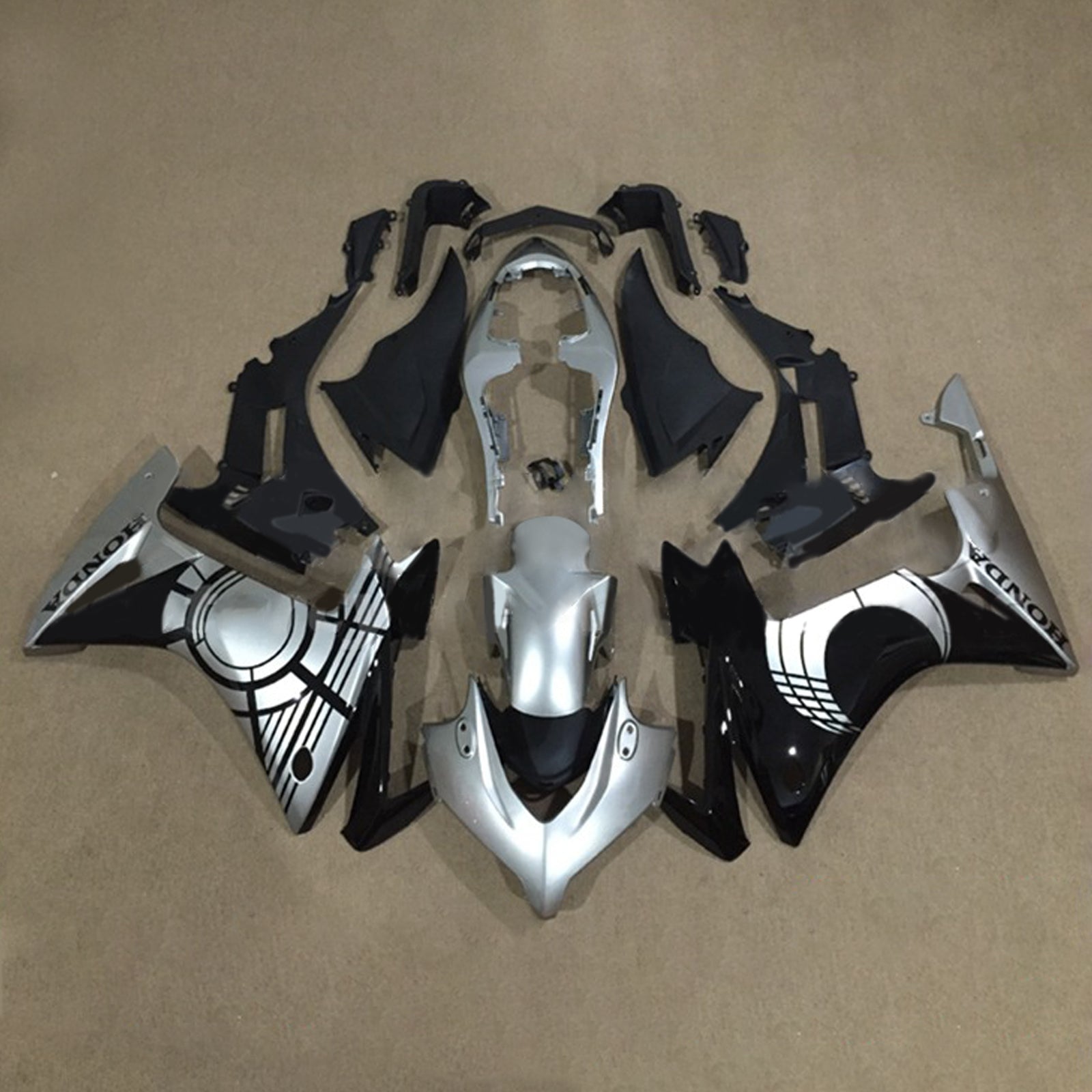 Amotopart 2013-2015 CBR500R Honda Kit de carenado gris y negro