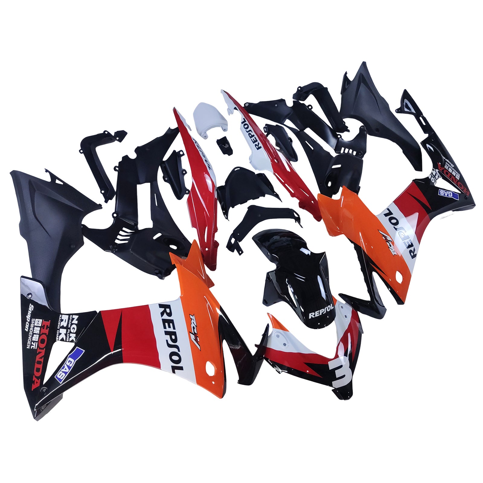 Amotopart 2013-2015 CBR500R Honda Red & Orange Repjol Fairing Kit
