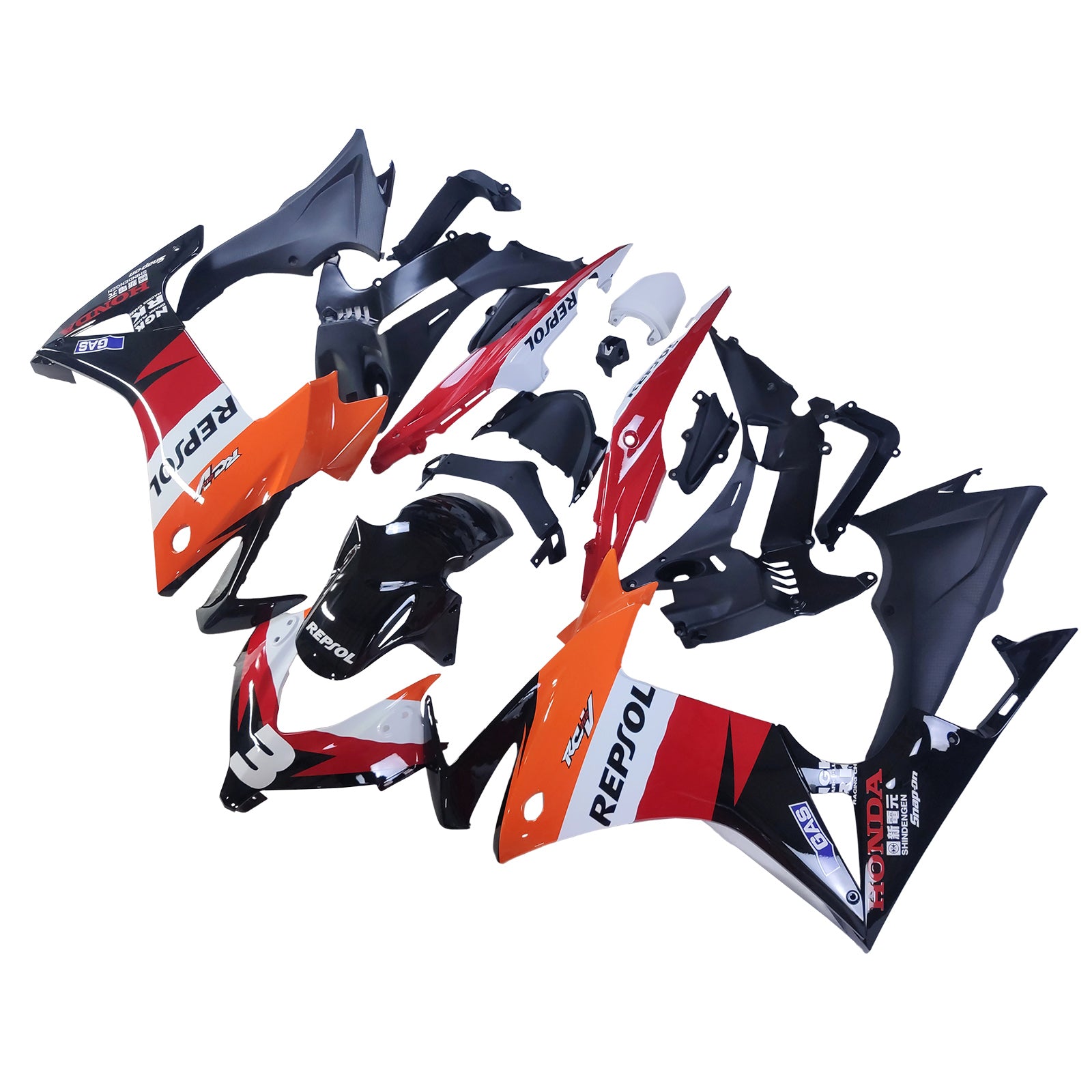 Amotopart 2013-2015 CBR500R Honda Red & Orange Repjol Fairing Kit
