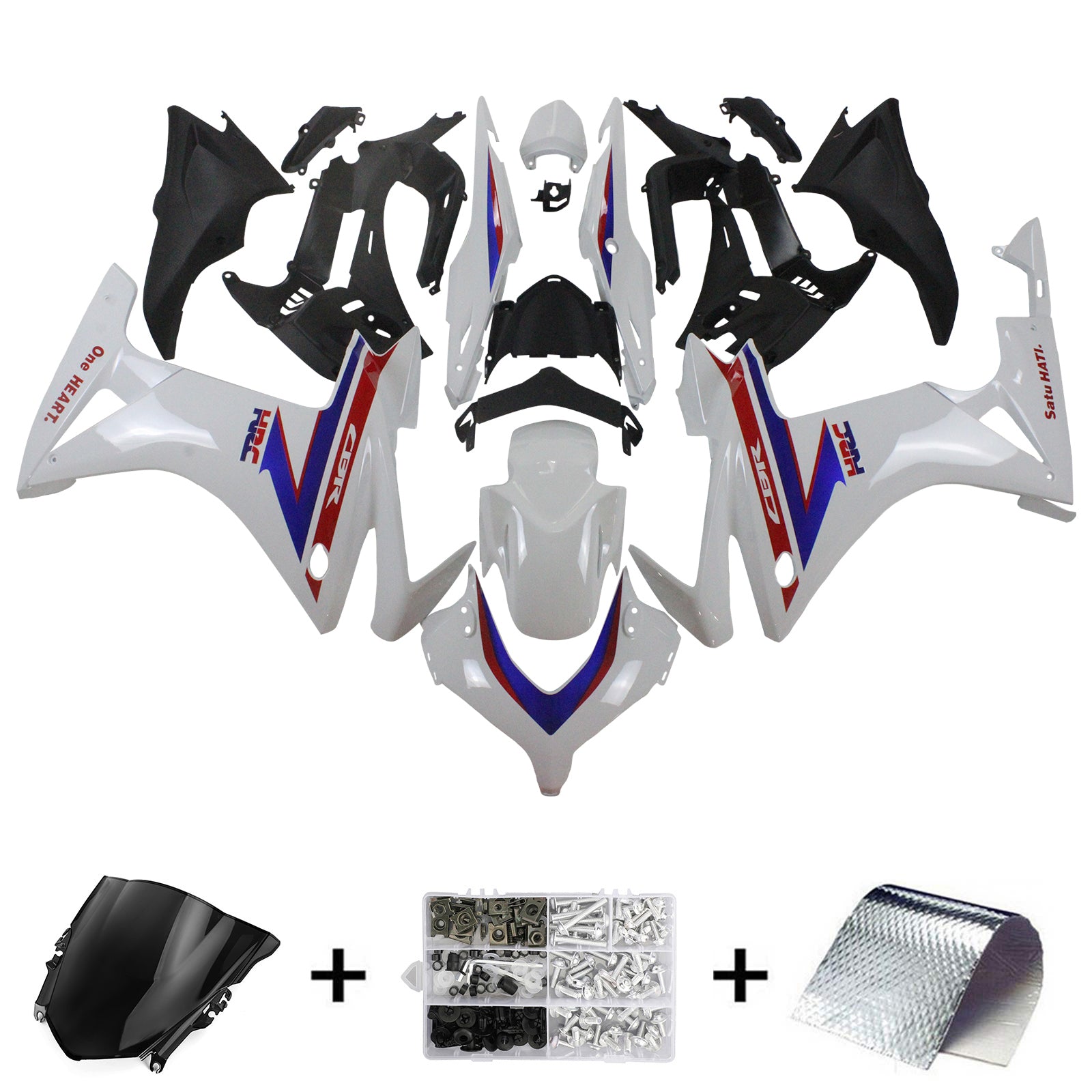 Amotopart 2013-2015 CBR500R ホンダ レッド&ブルー Style2 フェアリングキット