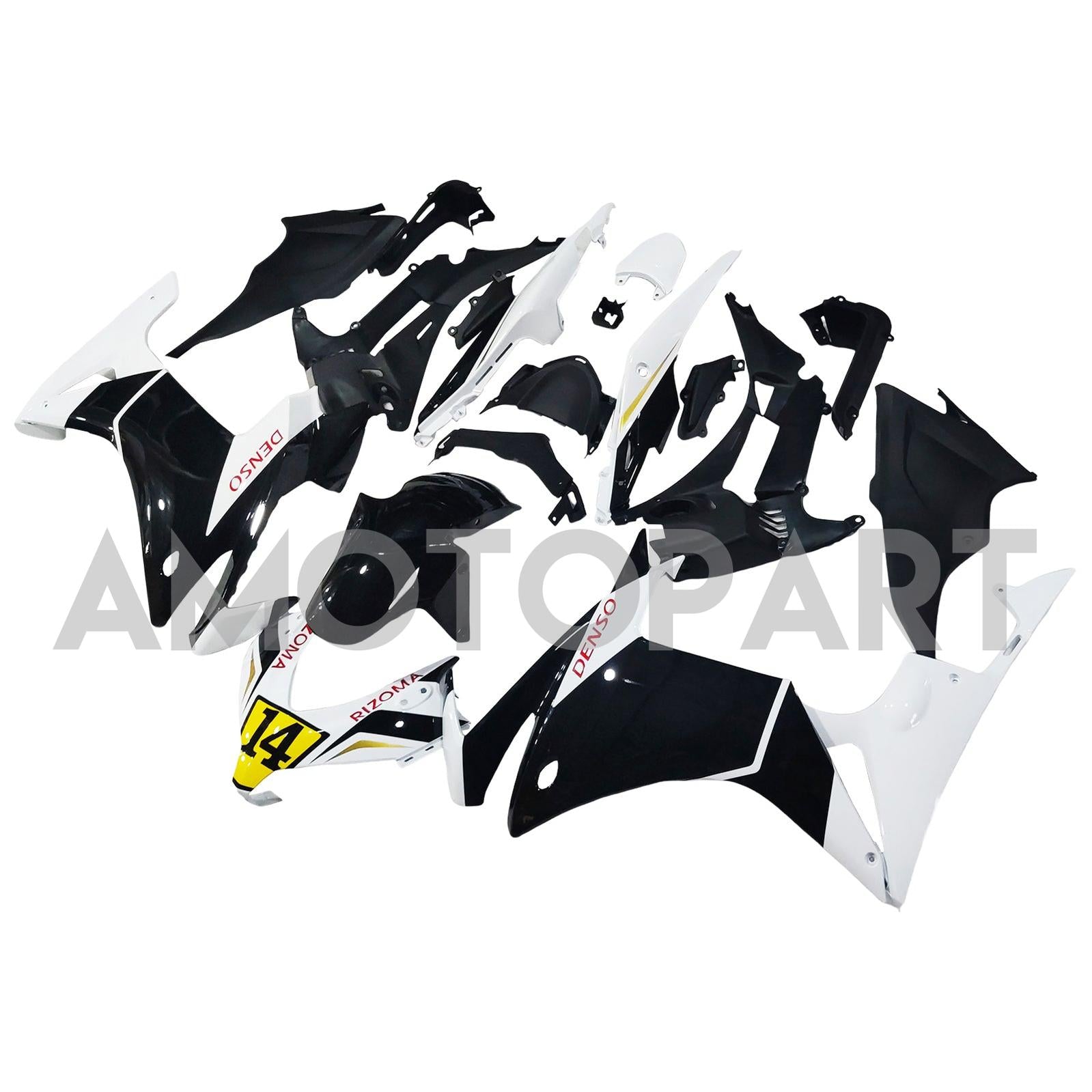 Amotopart 2013-2015 Honda CBR500R  White Black Fairing Kit