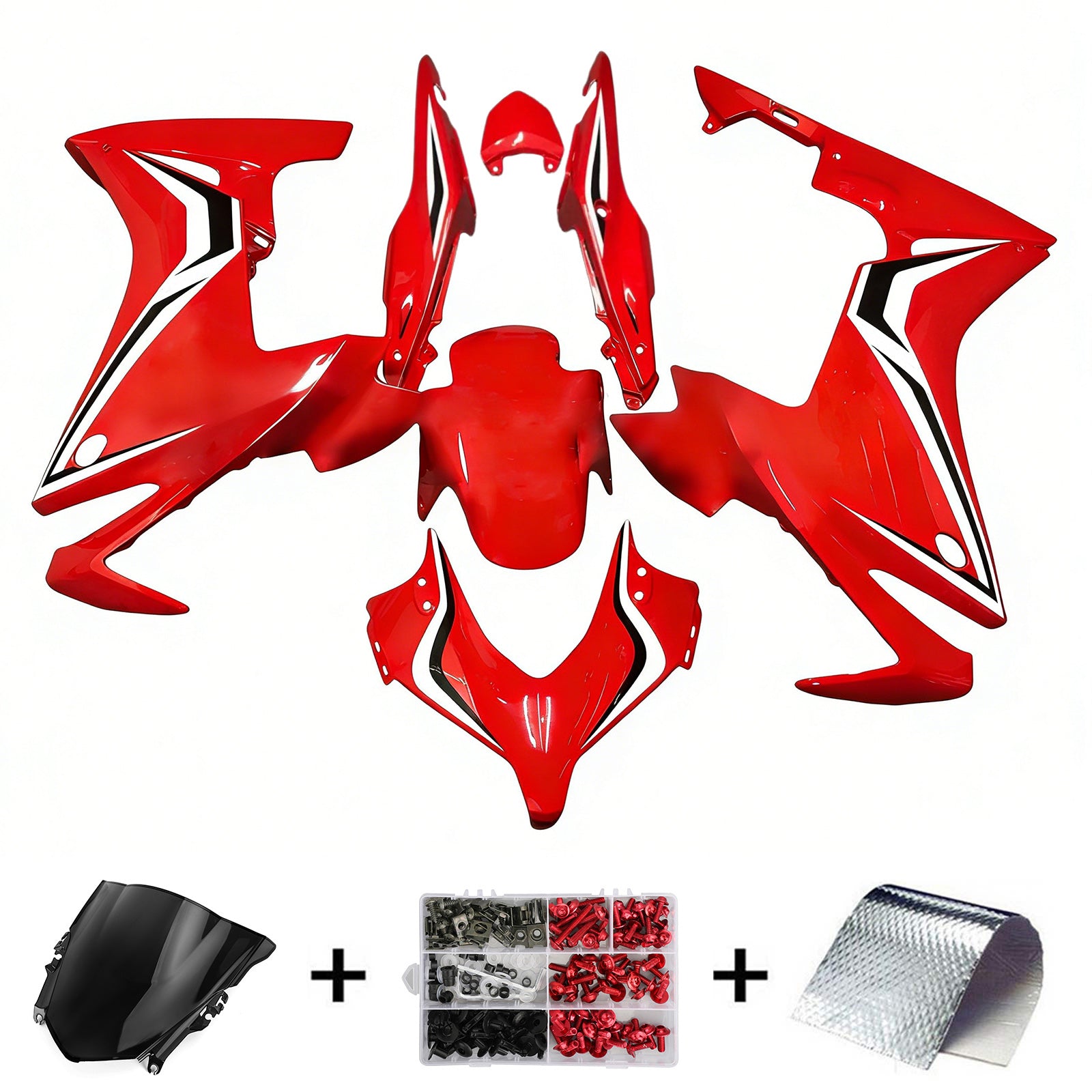 Amotopart 2013-2015 Honda CBR500R Kit de carenado rojo