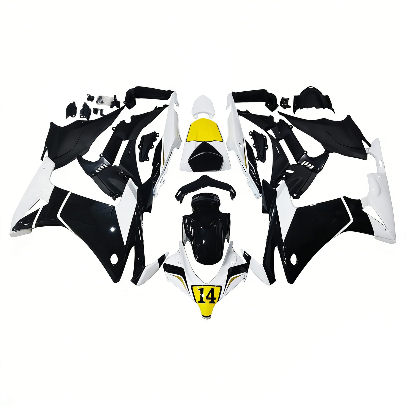 Amotopart 2013-2015 Honda CBR500R  Black White Fairing Kit