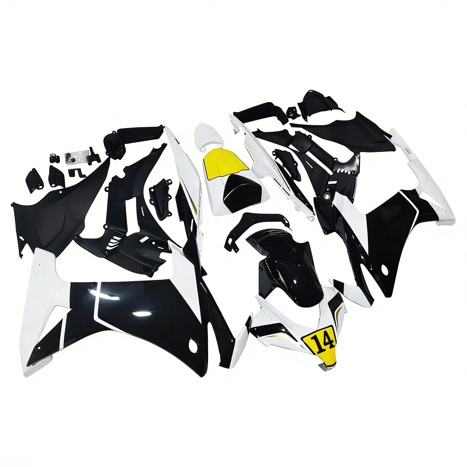 Amotopart 2013-2015 Honda CBR500R Kit de carenado blanco negro