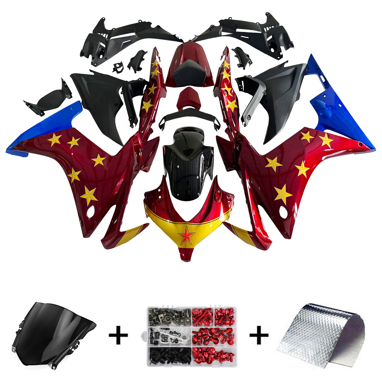 Amotopart 2013-2015 Honda CBR500R  Red Blue Fairing Kit