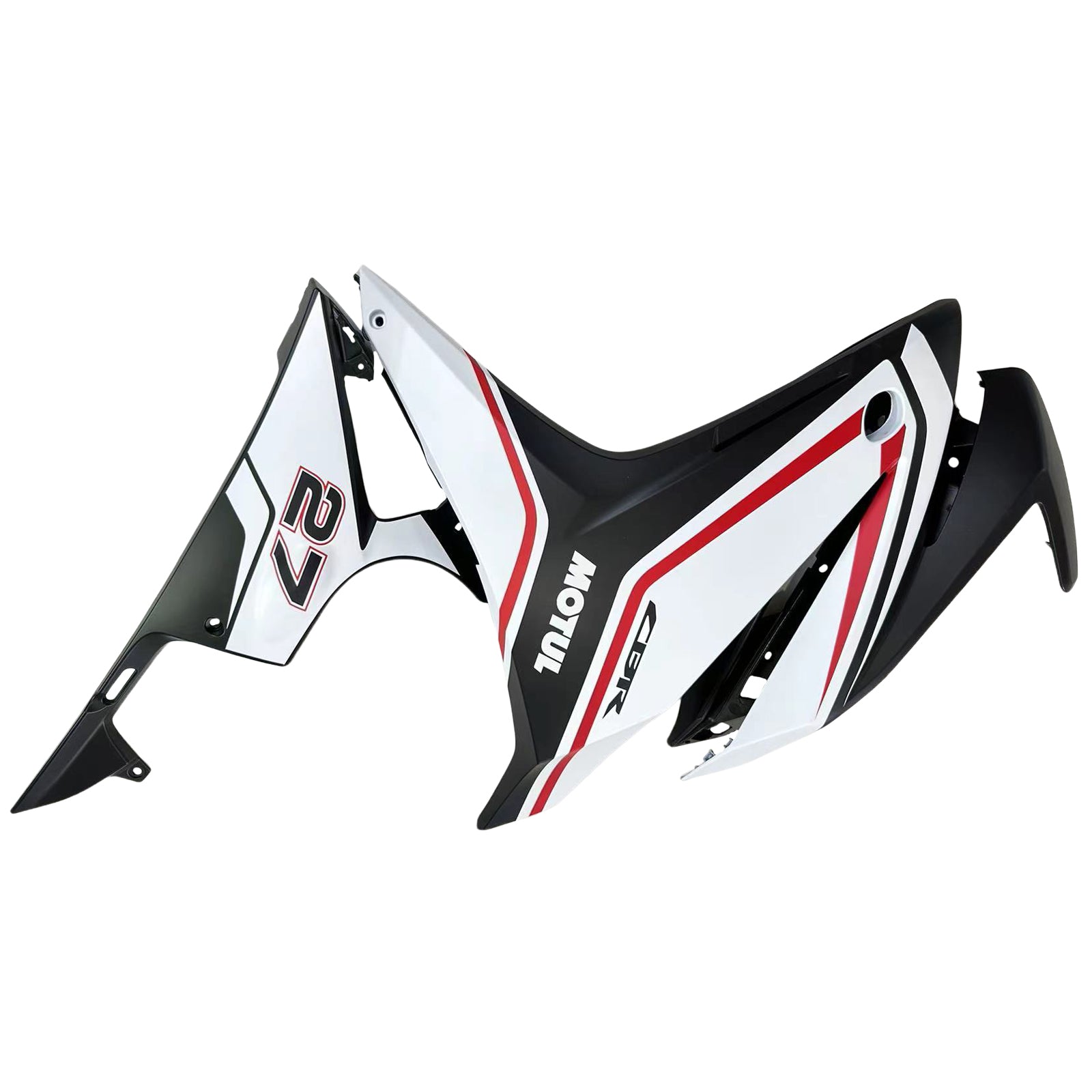 Amotopart 2016-2018 Honda CBR500R Kit de carénage blanc et rouge