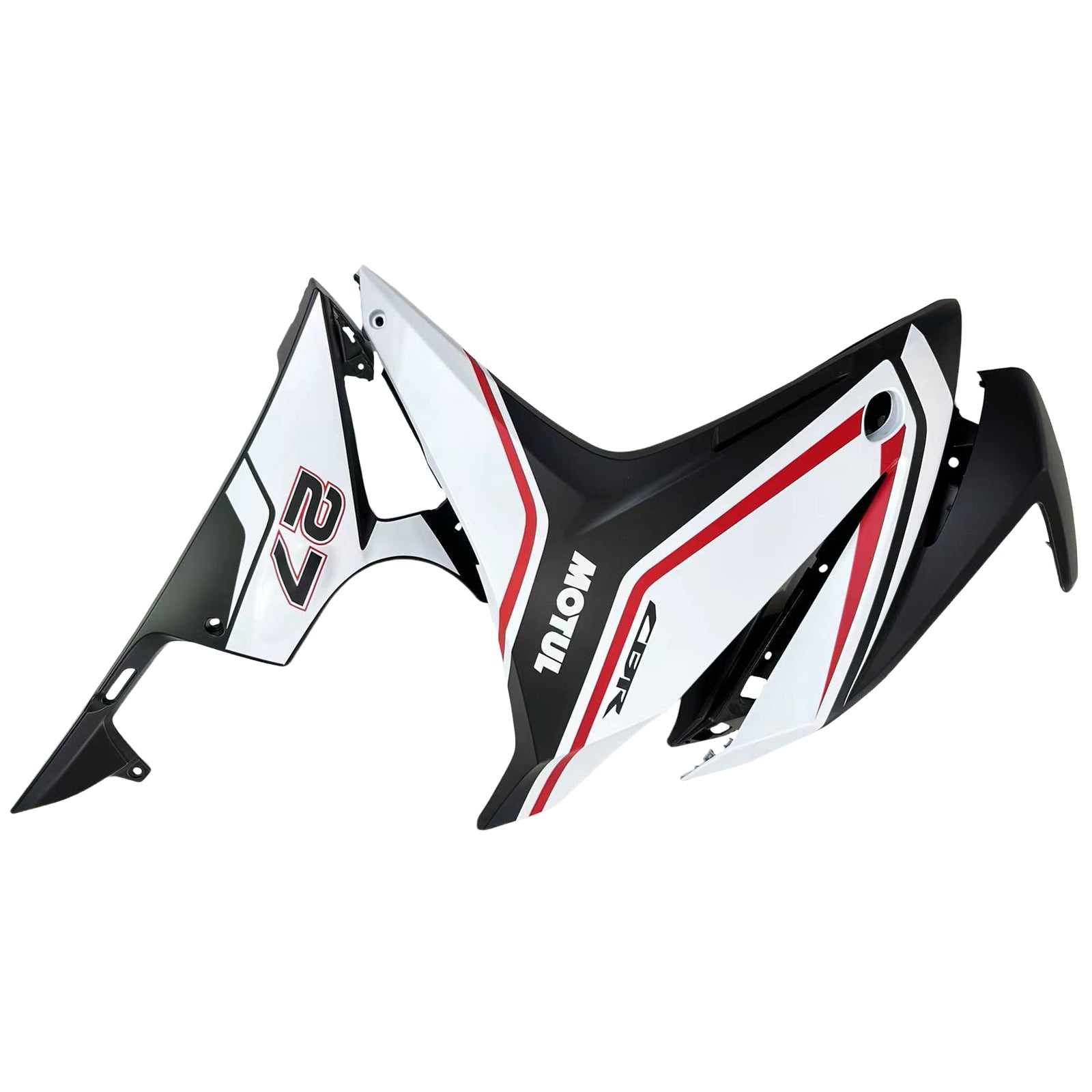 Amotopart 2016-2018 Honda CBR500R Fairing White&Red Stripe Kit