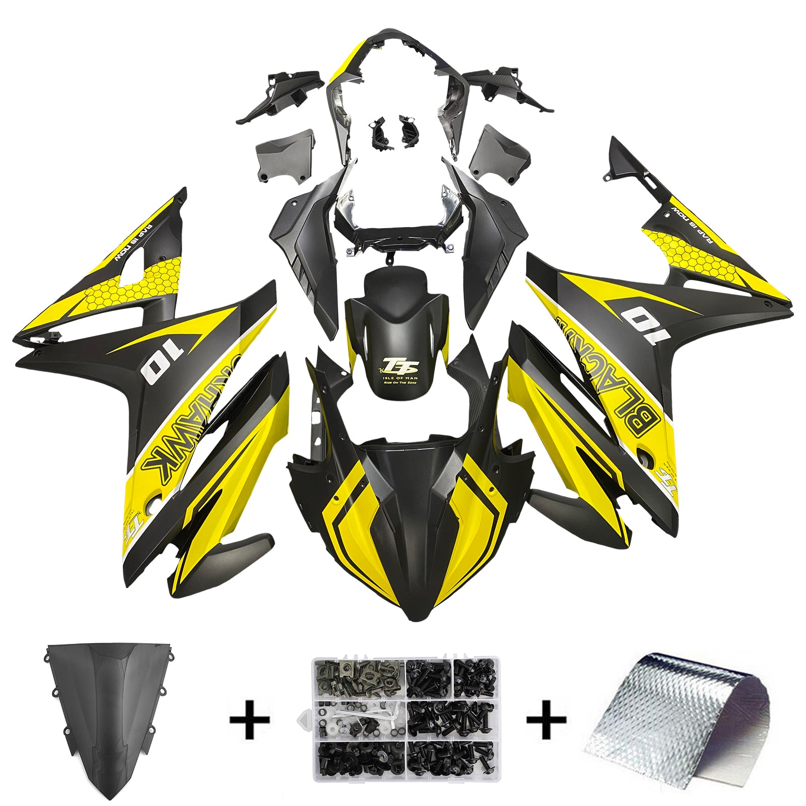 Amotopart 2016-2018 Honda CBR500R Fairing Yellow&Black Kit