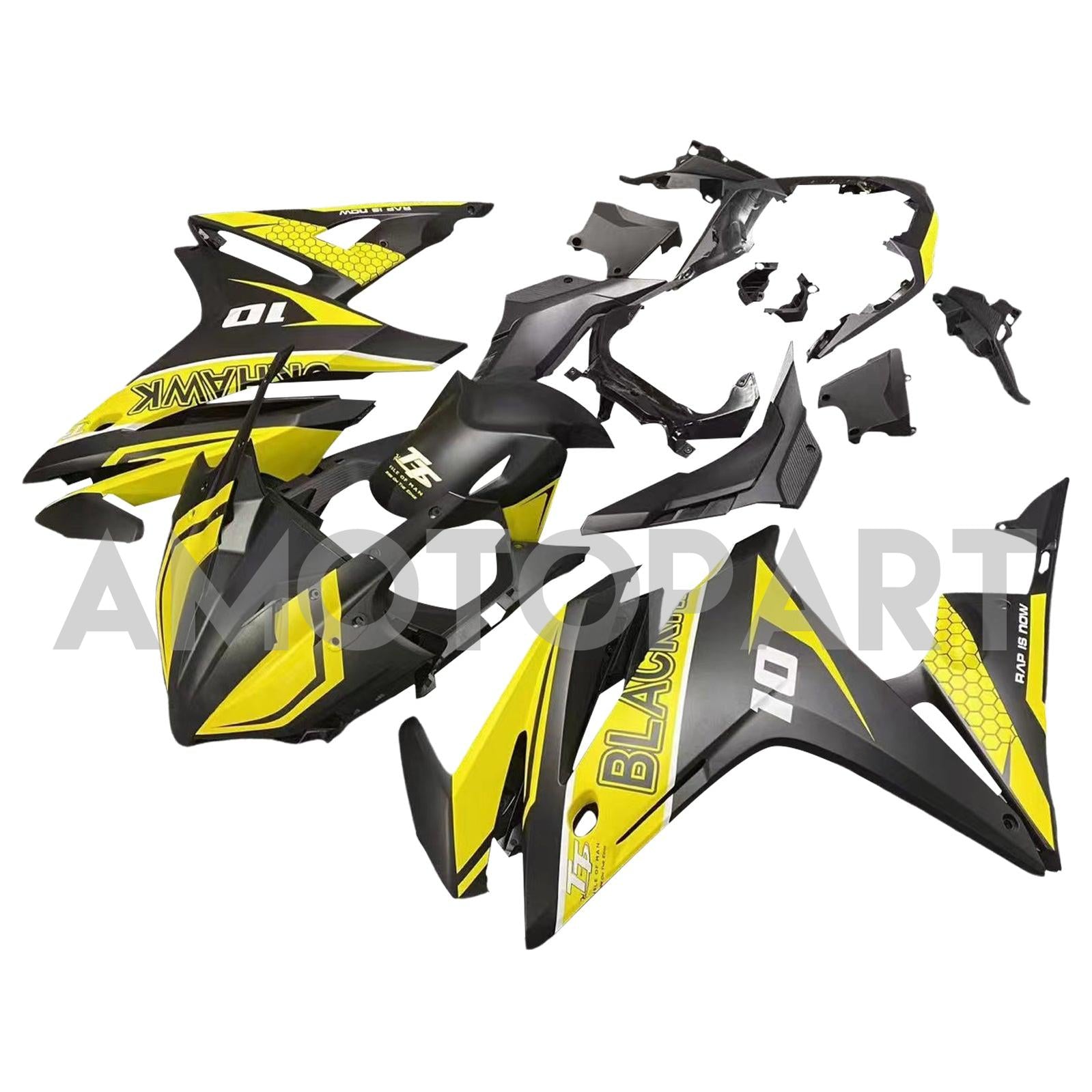 Amotopart 2016-2018 Honda CBR500R Fairing Yellow&Black Kit