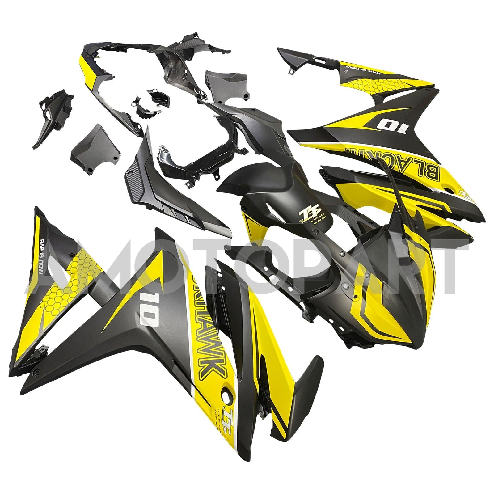 Amotopart 2016-2018 Honda CBR500R Fairing Yellow&Black Kit