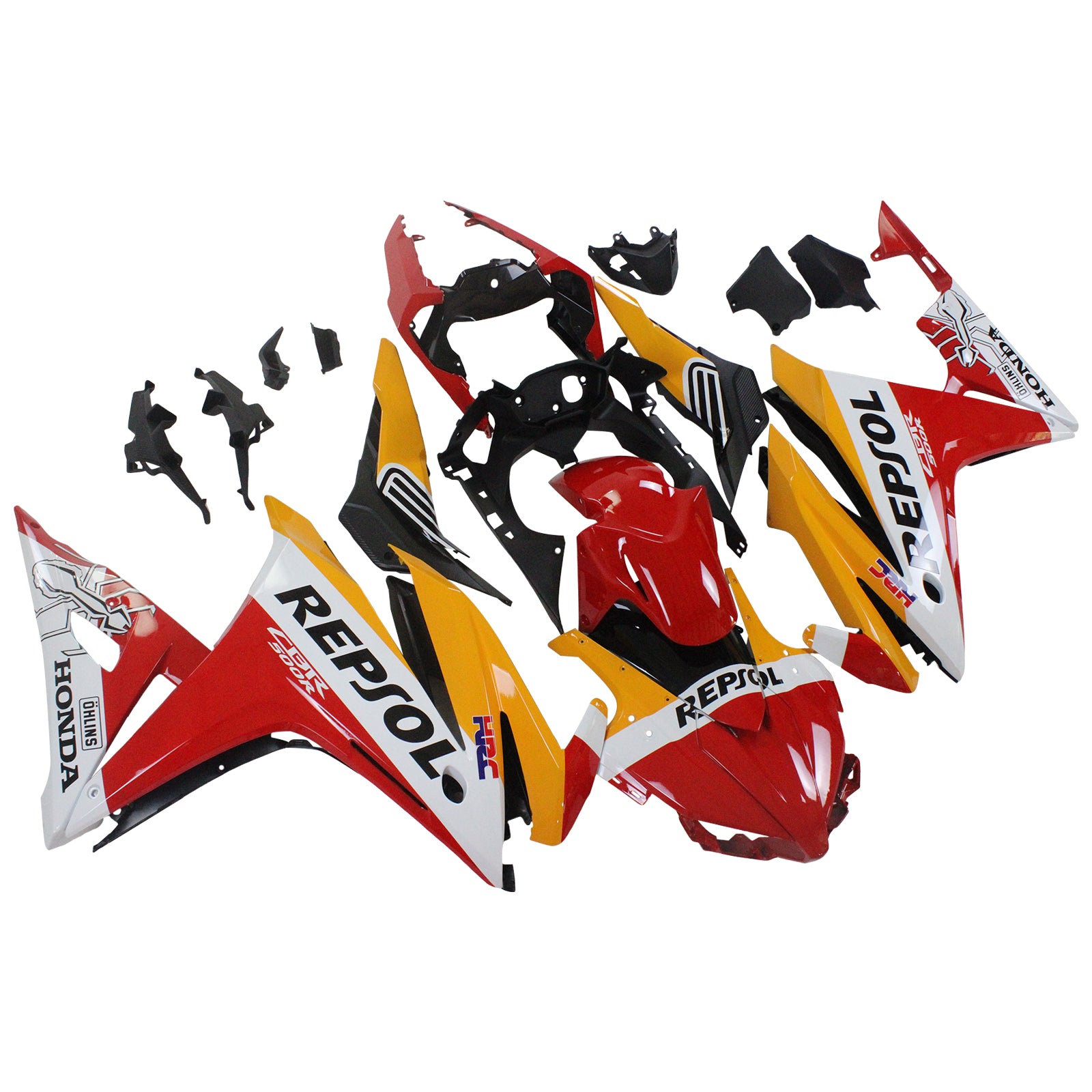 Amotopart 2016-2018 Honda CBR500R Fairing Red&Orange Repjol Kit