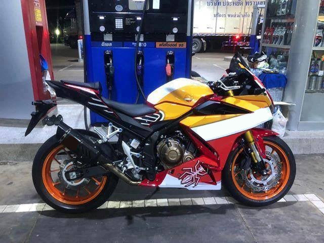 Amotopart 2016-2018 Honda CBR500R Verkleidung Rot&Orange Repjol Kit
