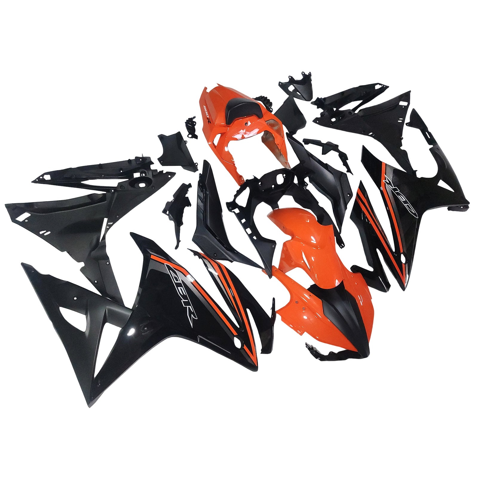 Amotopart 2016-2018 Honda CBR500R Kit de carenado negro naranja