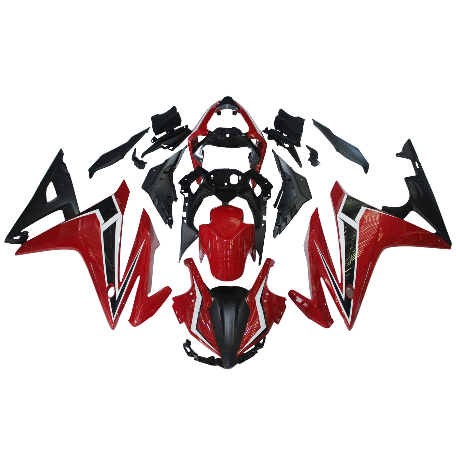 Amotopart 2016-2018 Honda CBR500R Red Black Fairing Kit