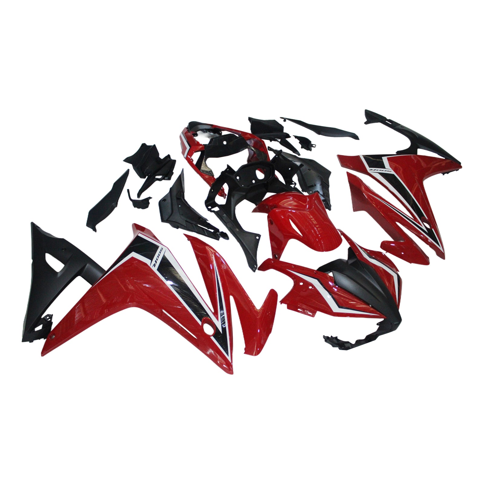 Amotopart 2016-2018 Honda CBR500R Red Black Fairing Kit