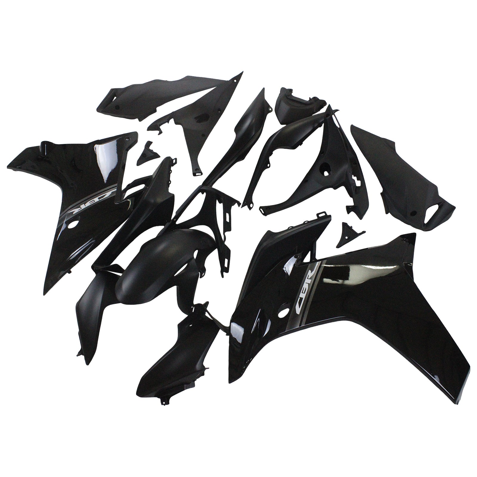 Amotopart 2011–2013 Honda CBR600F Verkleidung, schwarzes Style2-Kit