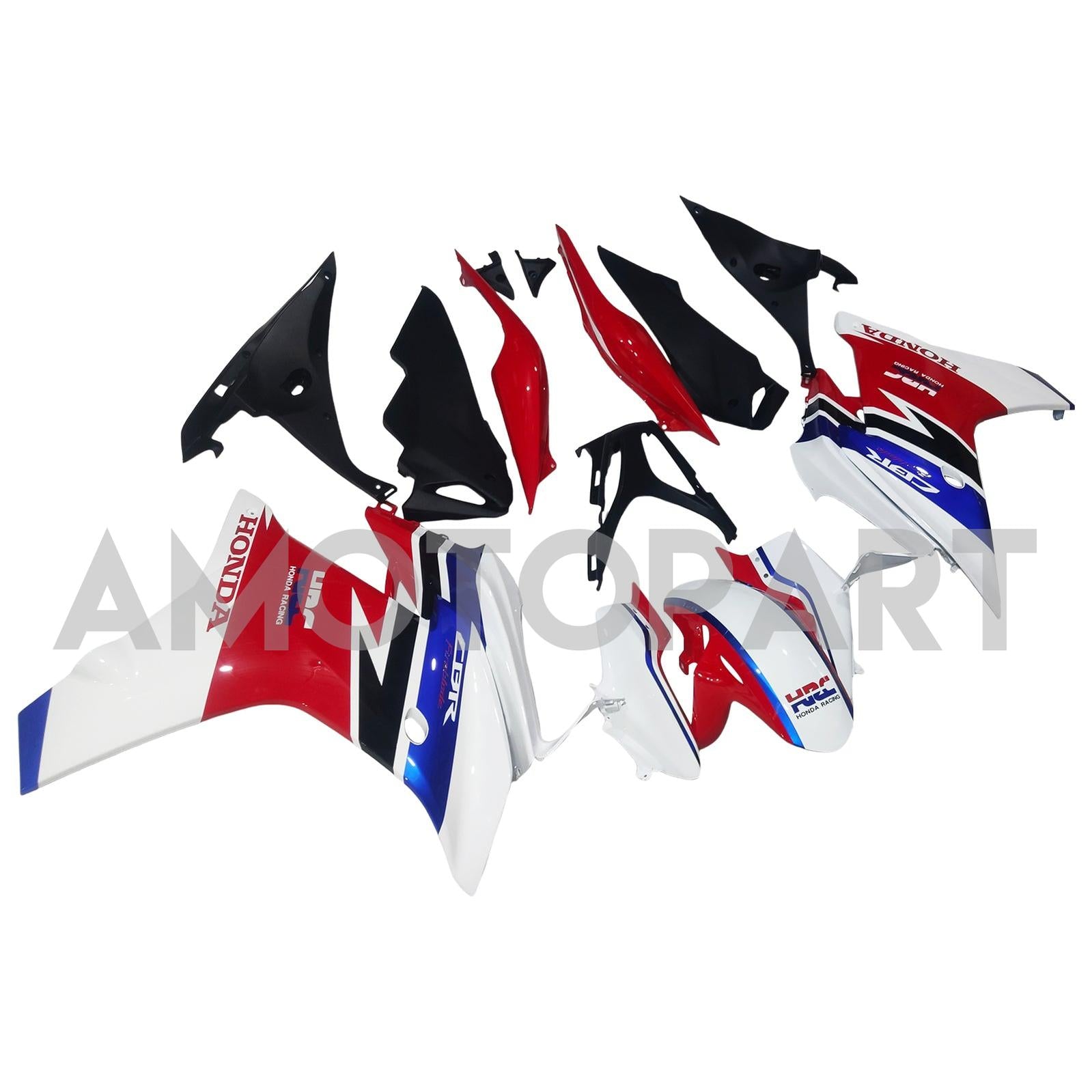 Amotopart 2013-2015 Honda CBR500R  Black White Fairing Kit