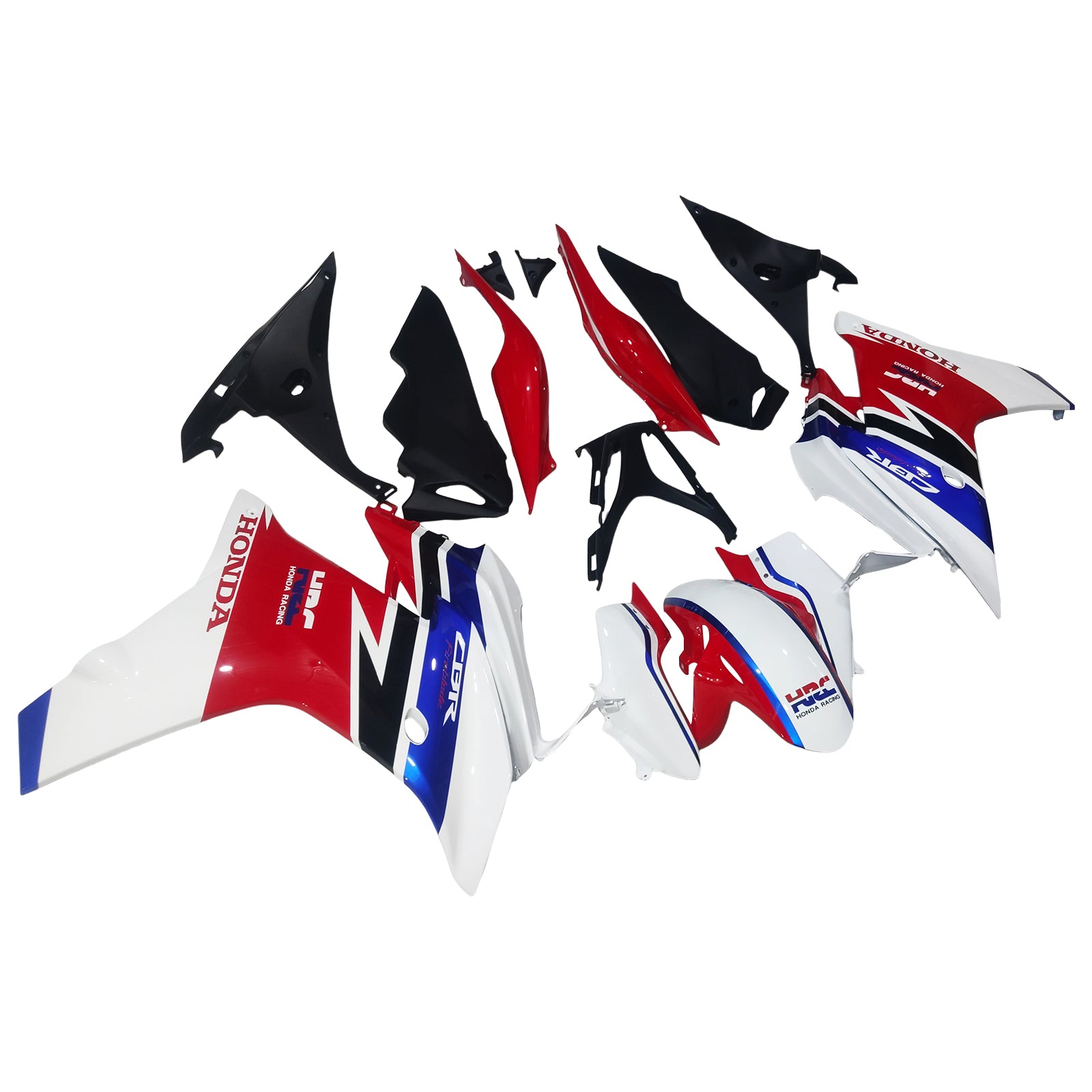 Amotopart 2013-2015 Honda CBR500R Schwarzes weißes Verkleidungskit