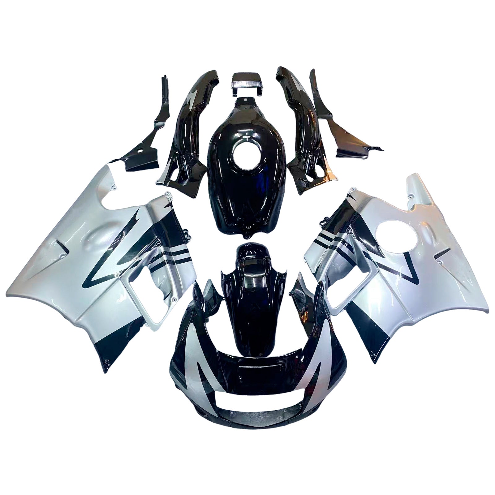 Amotopart 1991-1994 Honda CBR600 F2 Fairing Black&Gray Kit