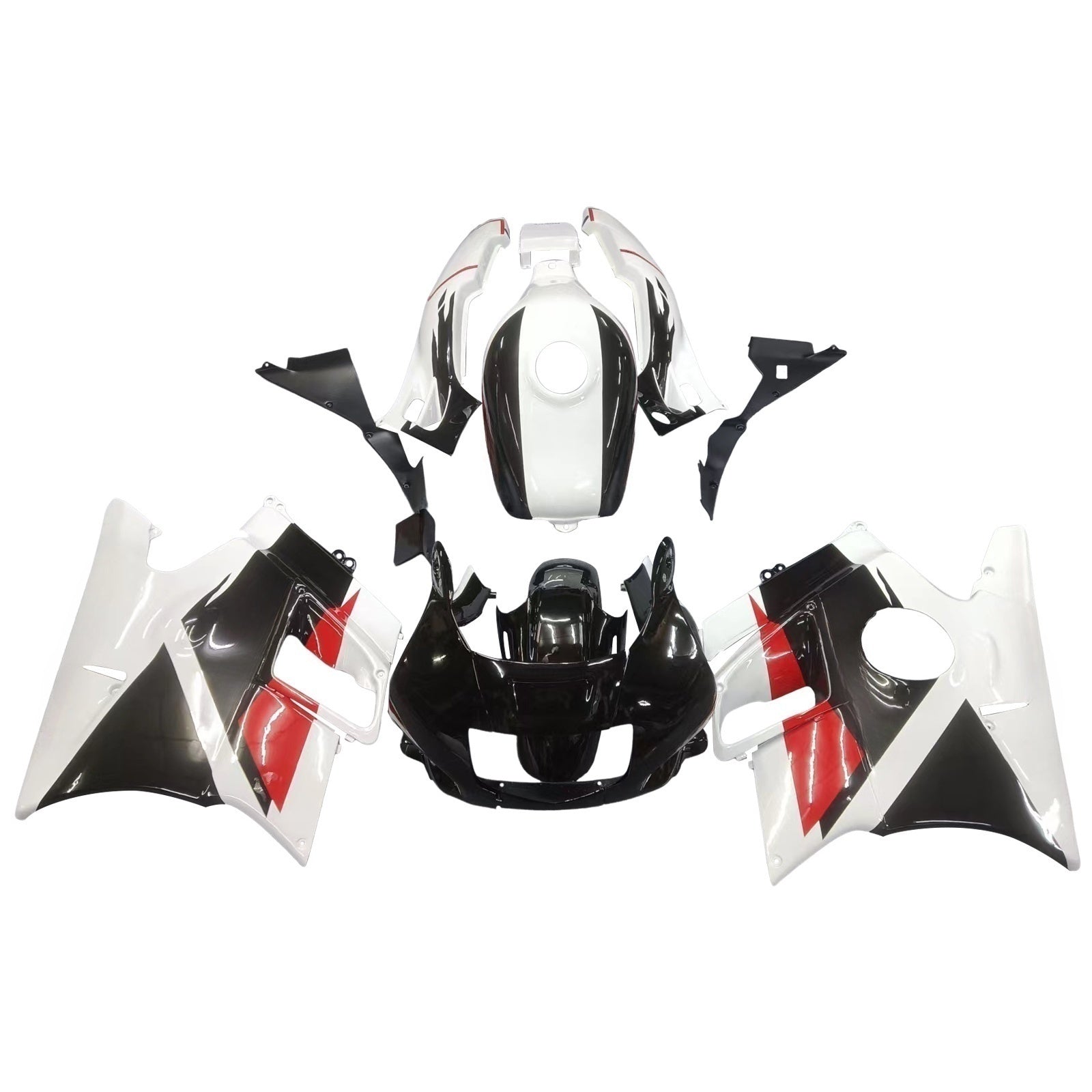 Amotopart 1991-1994 Honda CBR600 F2 Fairing White&Black Kit