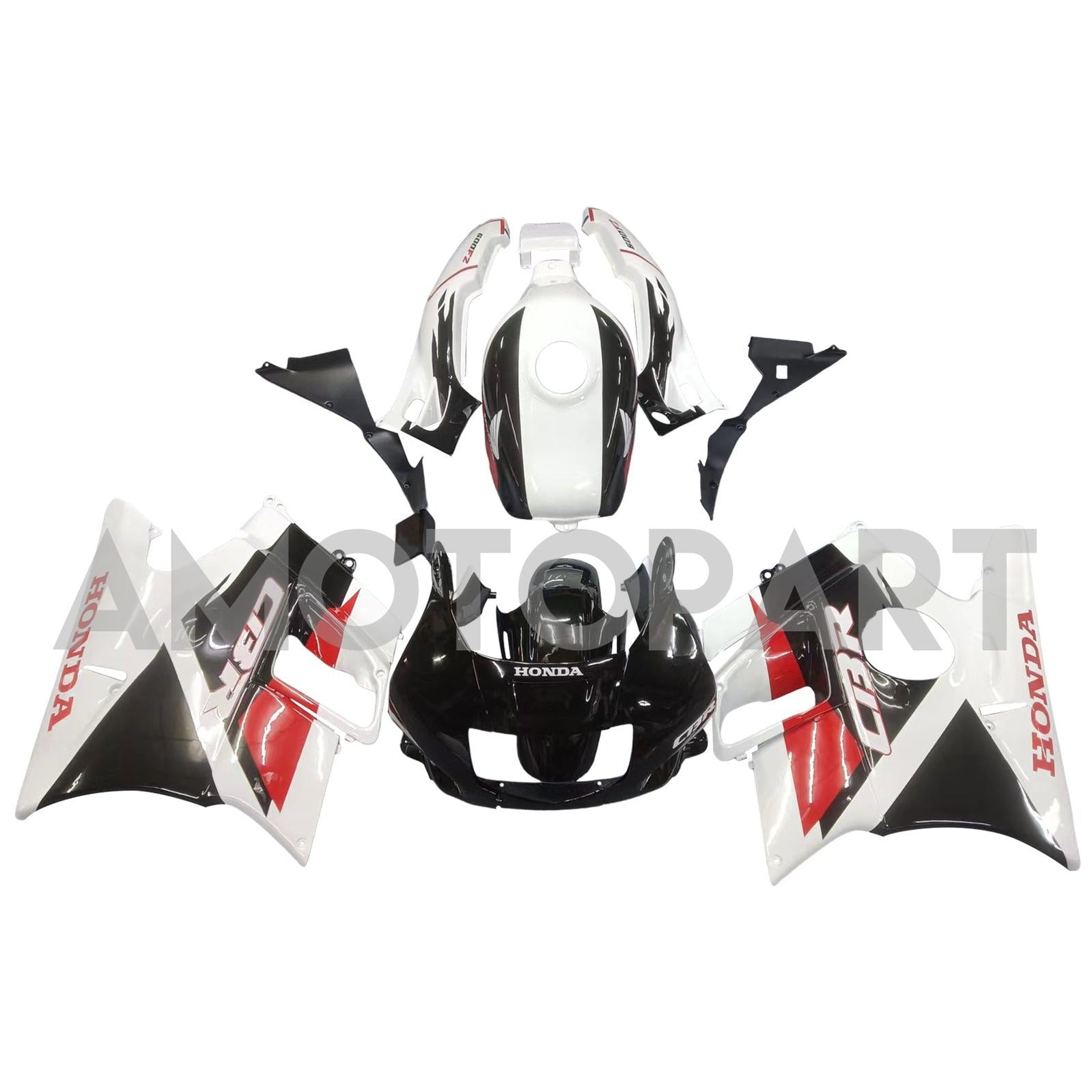Amotopart 1991-1994 Honda CBR600 F2 Fairing White&Black Kit