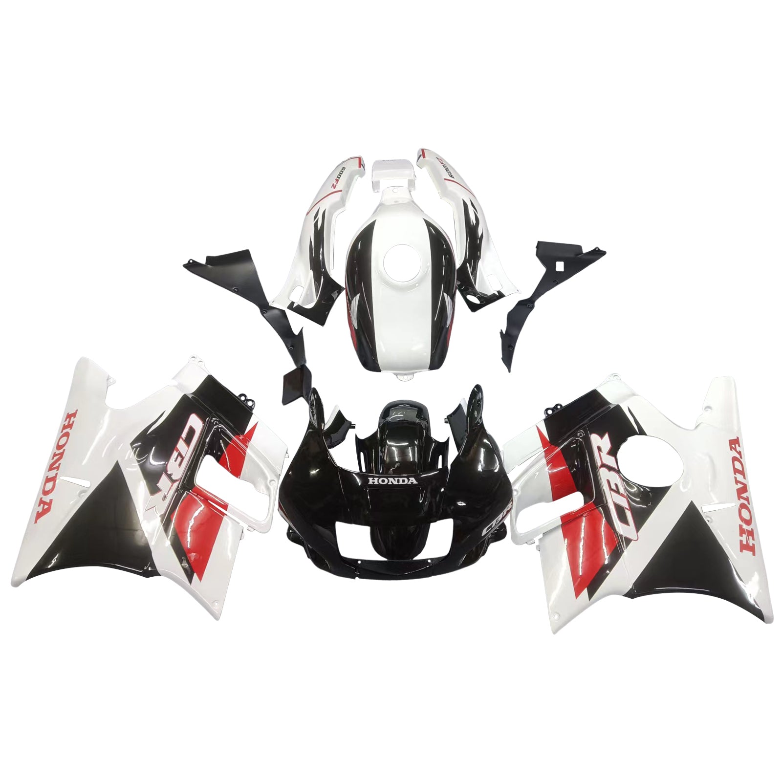 Amotopart 1991-1994 Honda CBR600 F2 Fairing White & Black Kit
