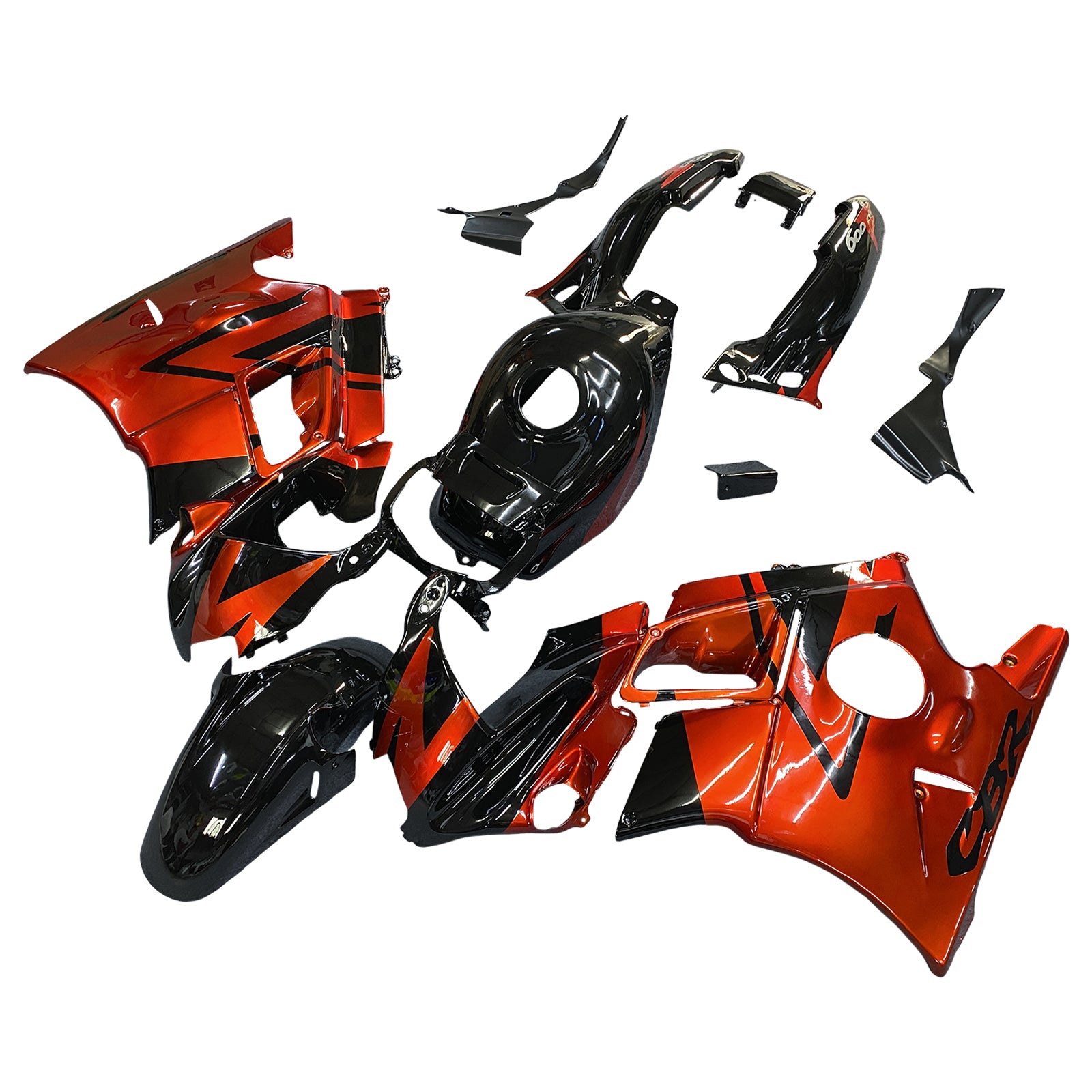 Amotopart 1991-1994 Honda CBR600 F2 Fairing Dark Orange&Black Kit