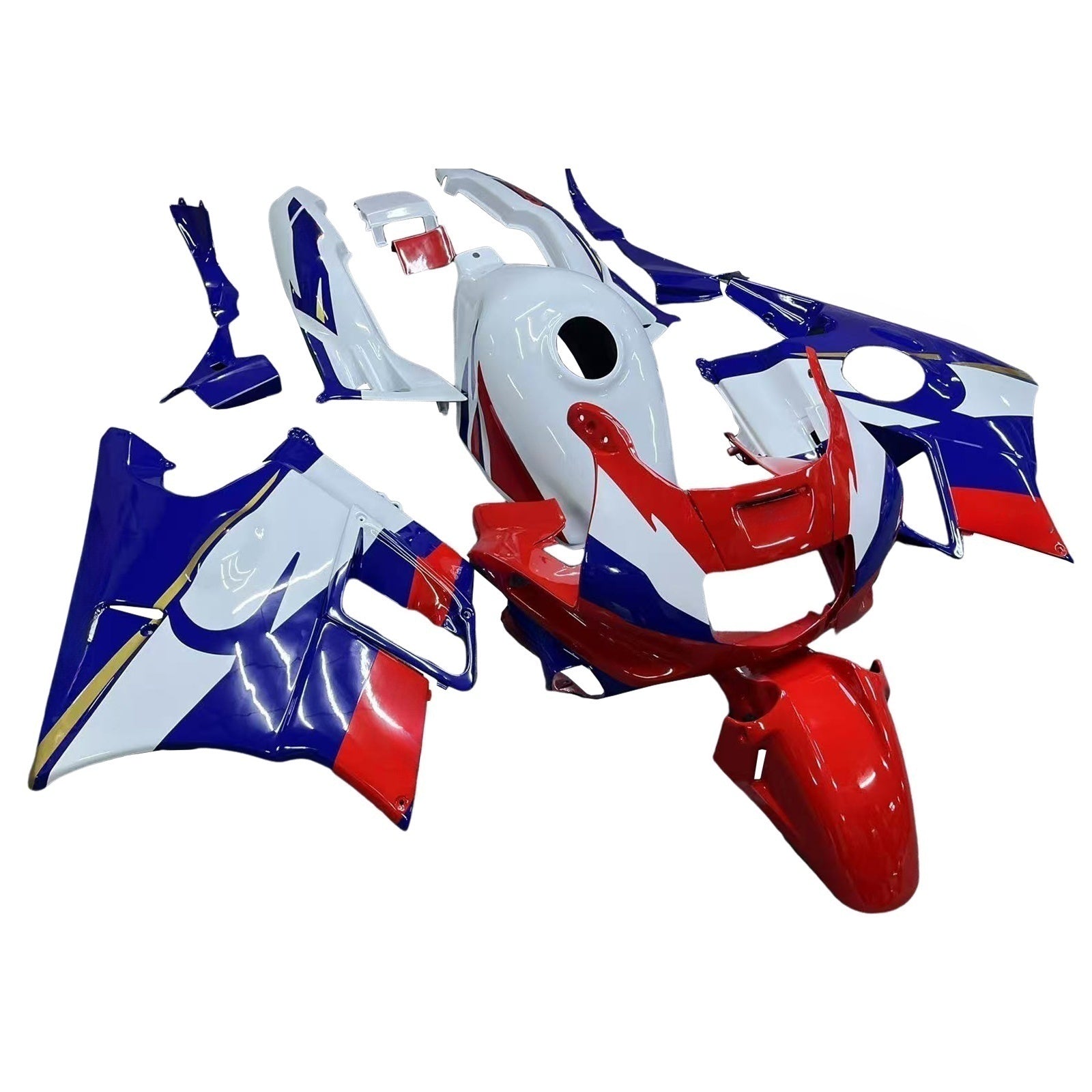 Amotopart 1991-1994 Honda CBR600 F2 White Blue Red Fairing Kit