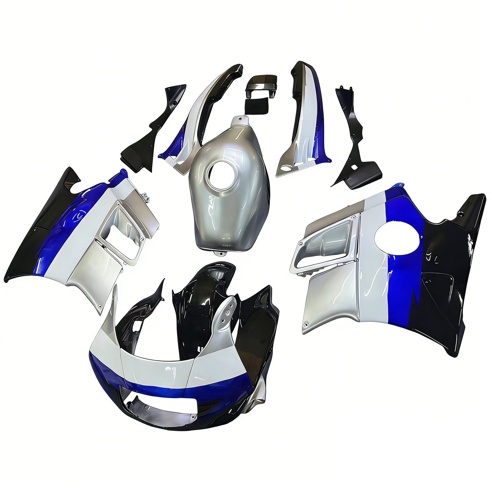 Amotopart 1991-1994 Honda CBR600 F2 Kit de carenagem preta branca cinza