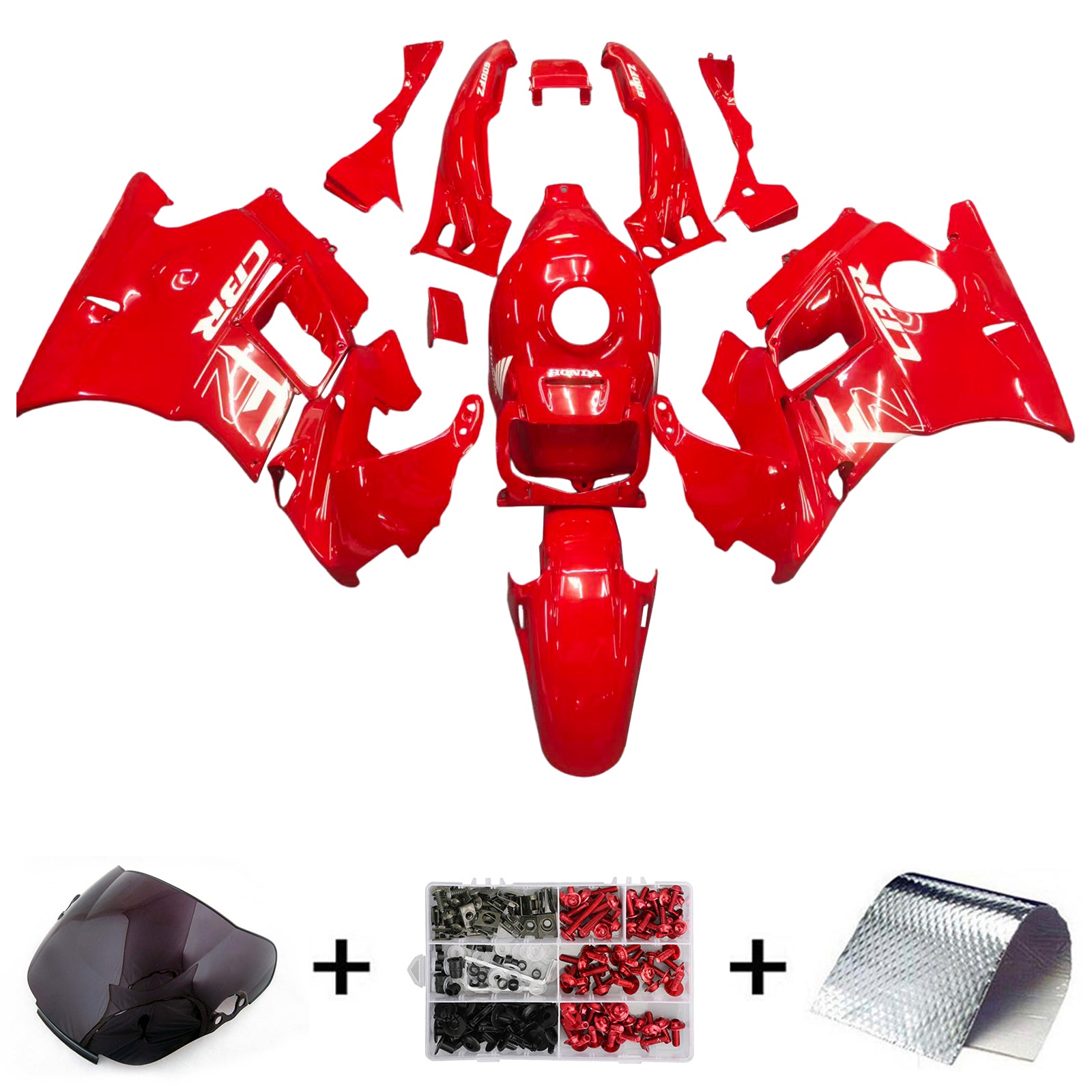 Amotopart 1991-1994 Honda CBR600 F2 Red Fairing Kit