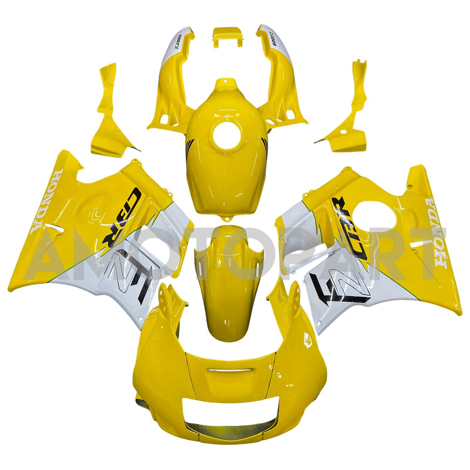Amotopart 1991-1994 Honda CBR600 F2 żółty biały zestaw owiewki