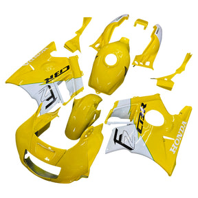 Amotopart 1991-1994 Honda CBR600 F2 Kit de carénage jaune blanc