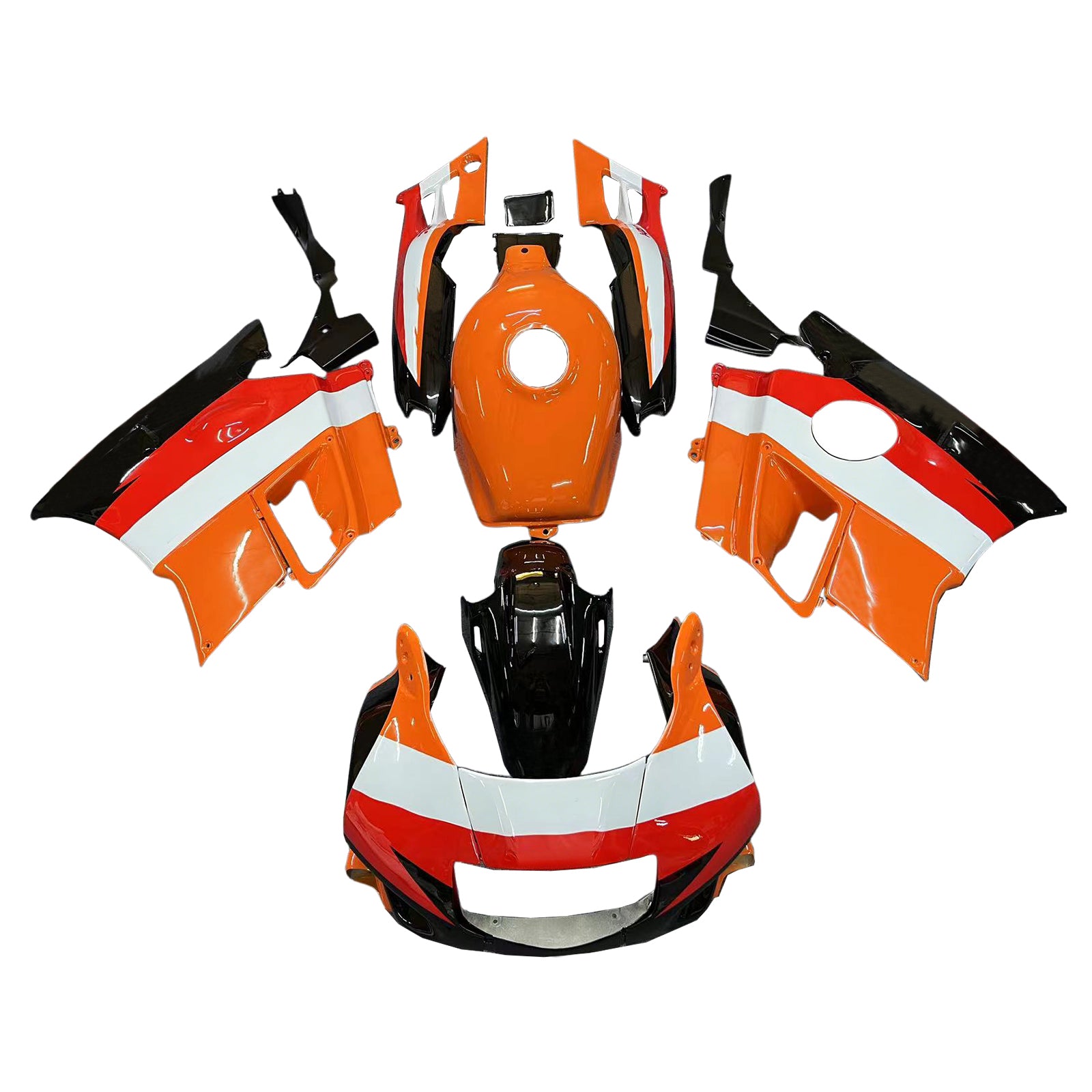 Amotopart 1991-1994 Honda CBR600 F2 Orange White Black Fairing Kit