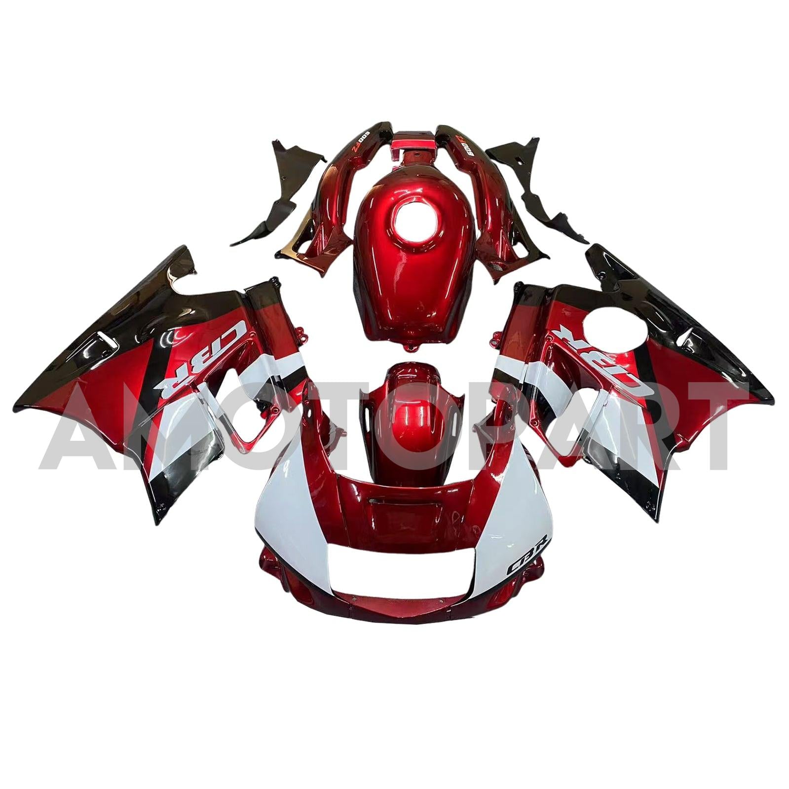Amotopart 1991-1994 Honda CBR600 F2 Red White Black Fairing Kit