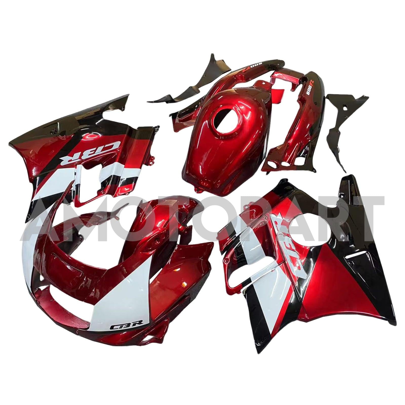 Amotopart 1991-1994 Honda CBR600 F2 Kit de carenagem preta branca vermelha