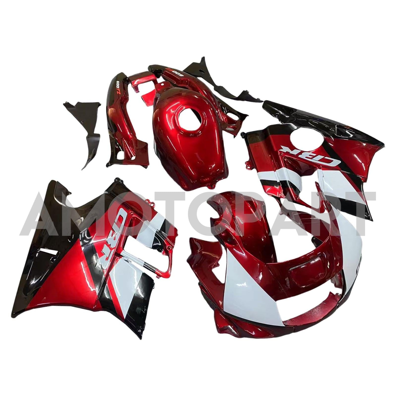 Amotopart 1991-1994 Honda CBR600 F2 Kit de carenagem preta branca vermelha