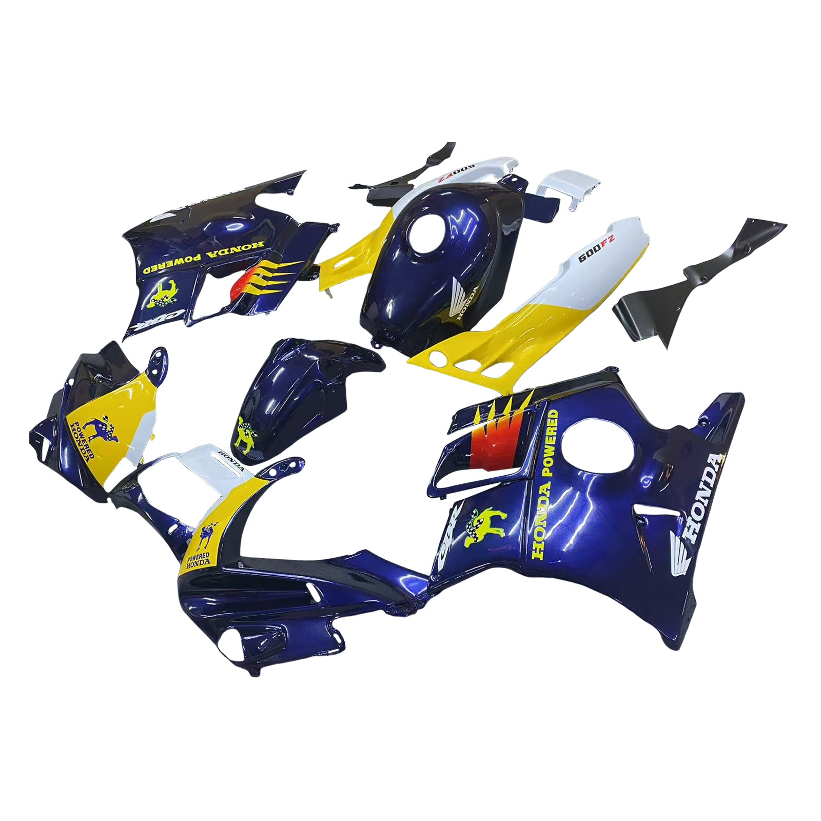 Amotopart 1991-1994 Honda CBR600 F2 Black White Yellow Fairing Kit
