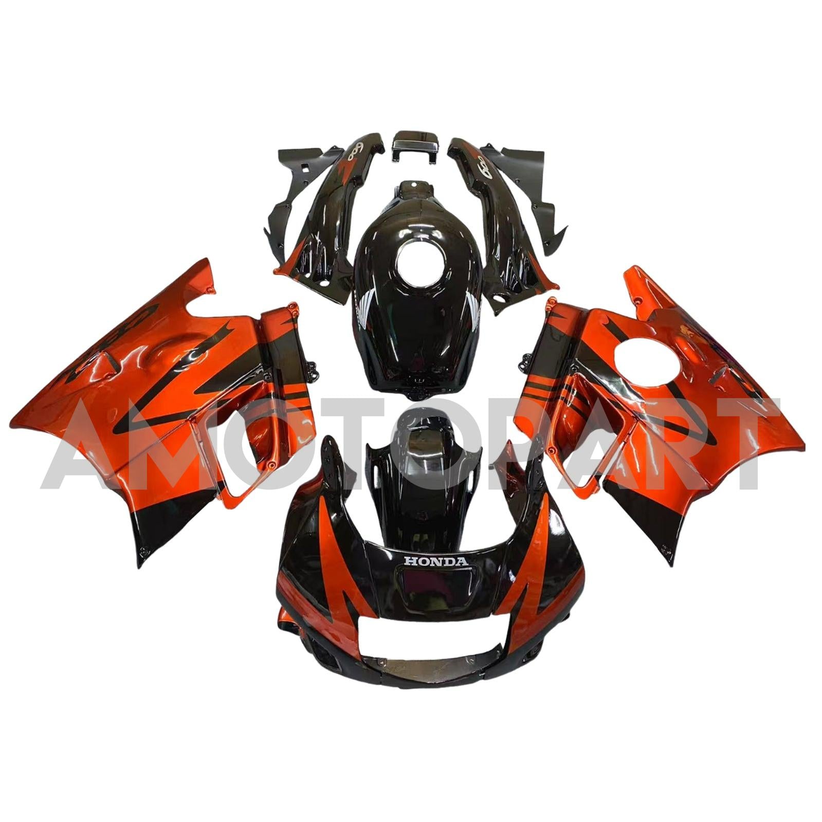 Amotopart 1991-1994 Honda CBR600 F2 Black Red Fairing Kit