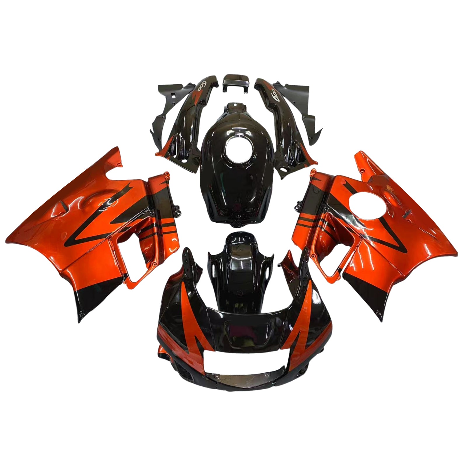 Amotopart 1991-1994 Honda CBR600 F2 Kit de carenado negro rojo